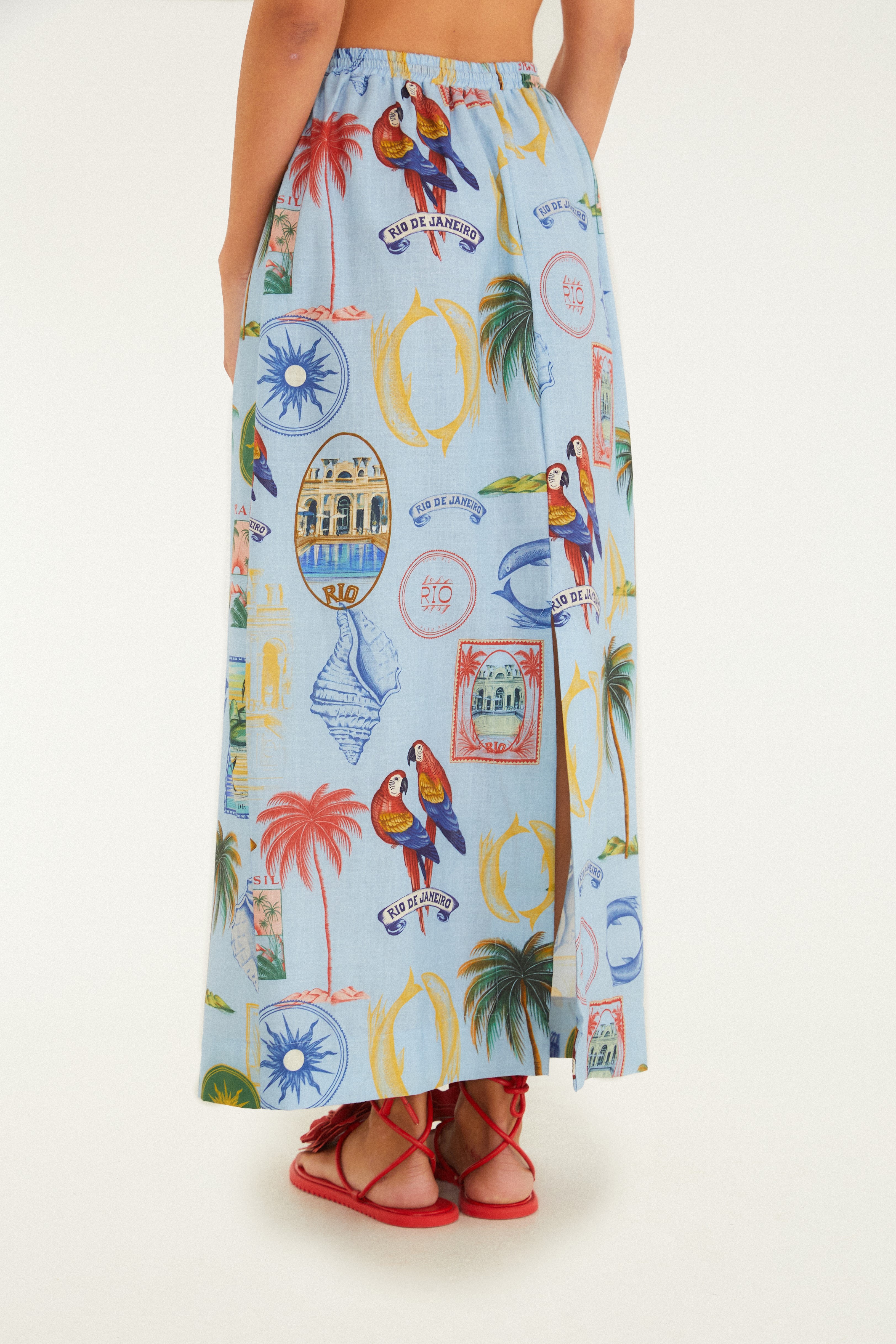 Saia Estampada Tropical Vintage