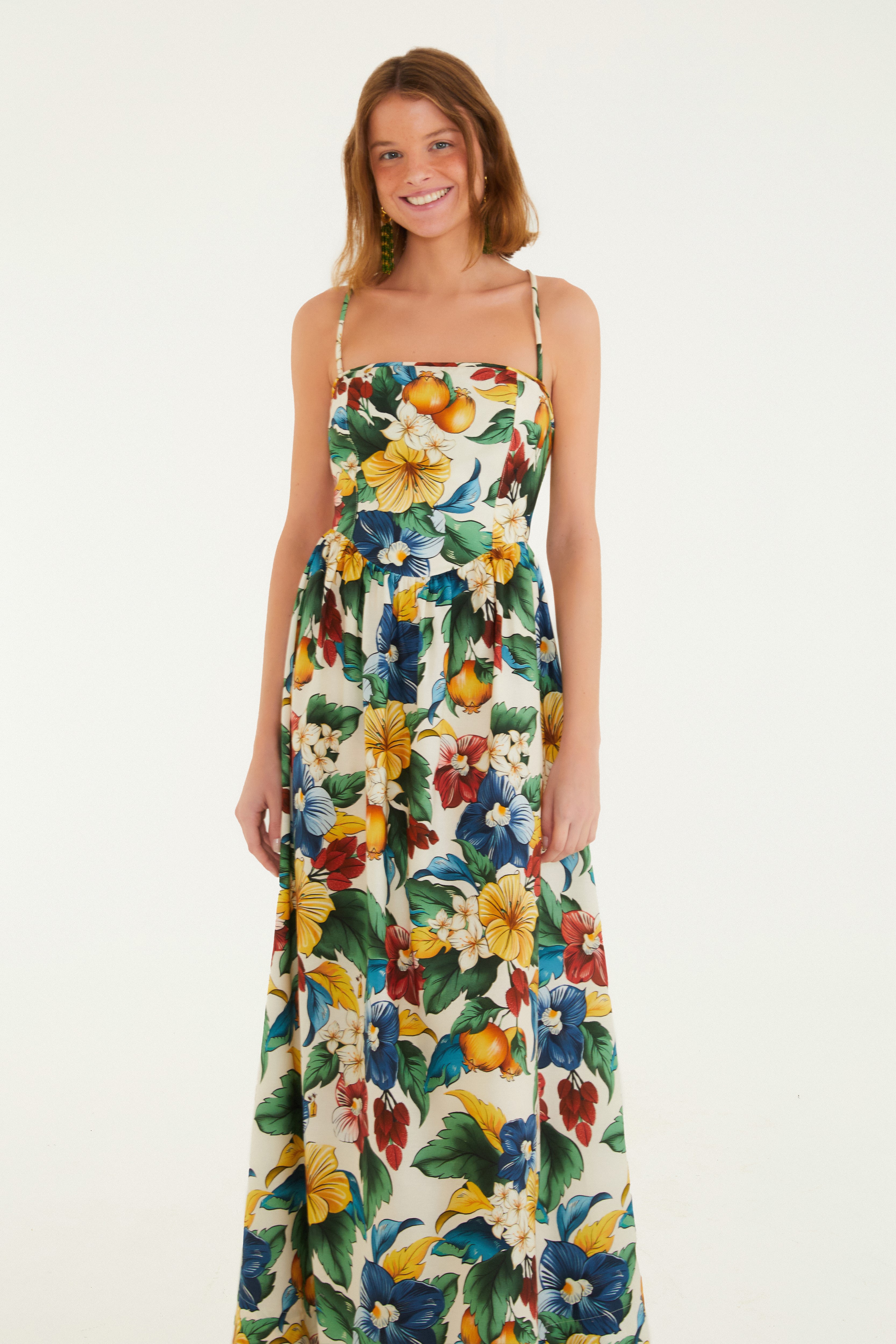 Vestido Longo Estampado Tropicalzinho