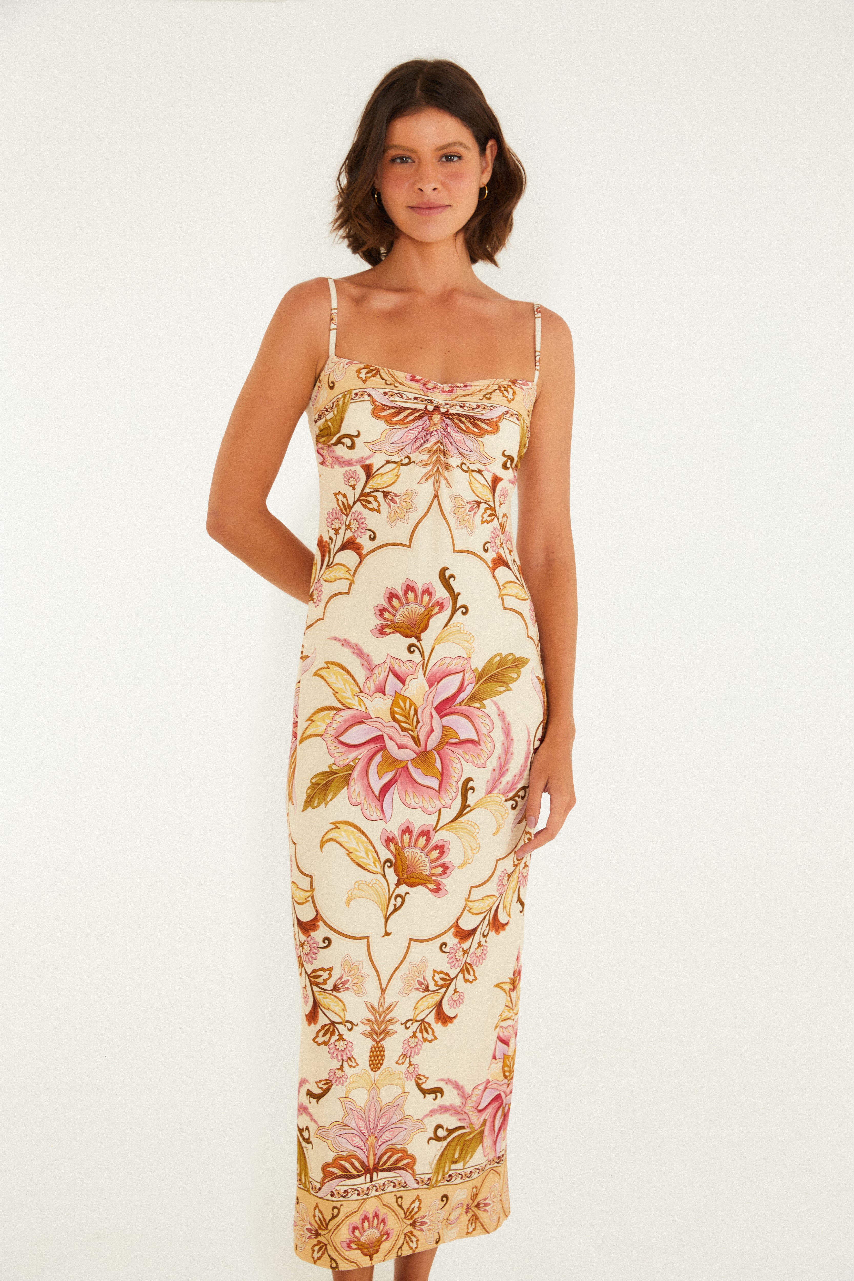 Vestido Cropped Estampado Jardim Majestoso