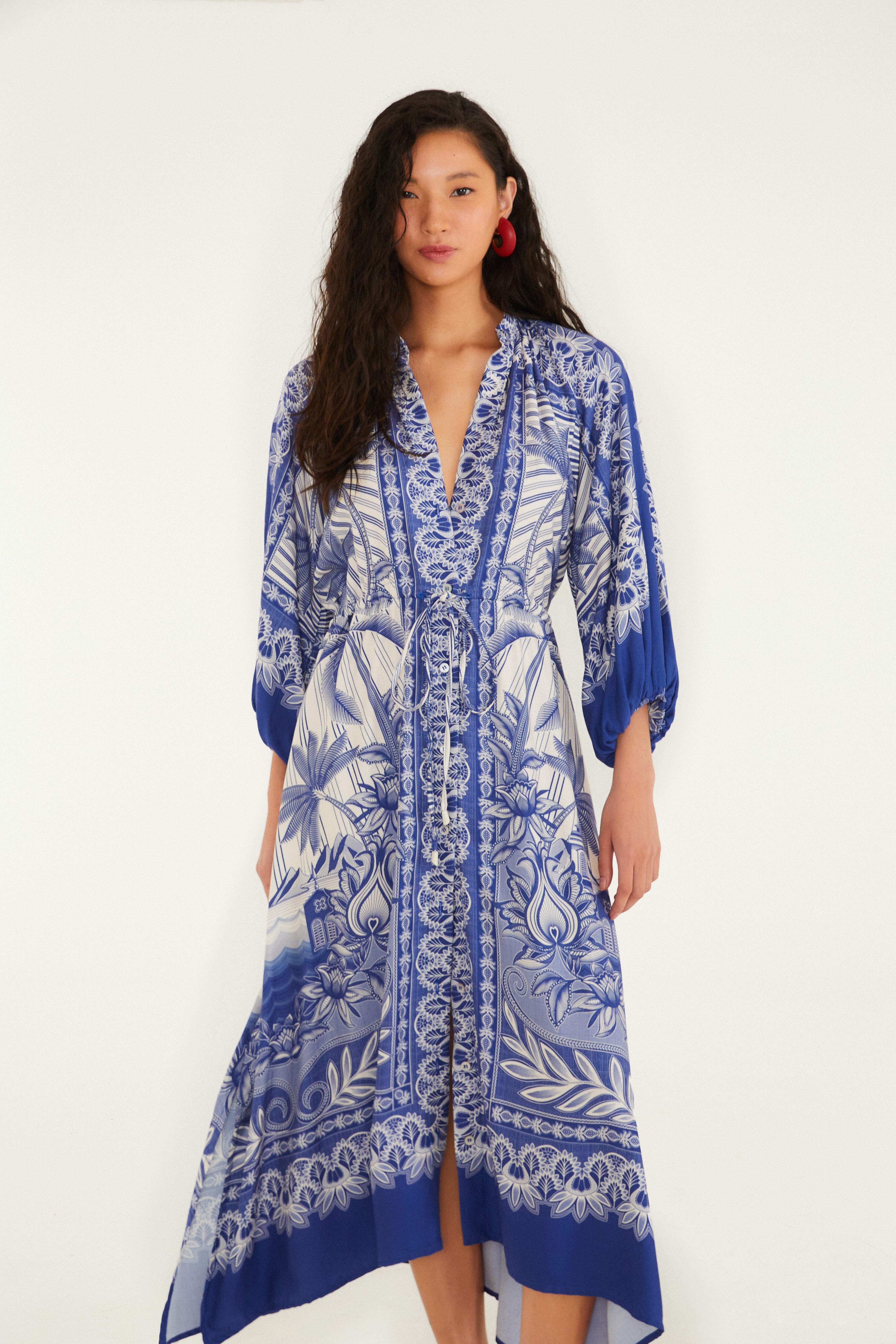 Vestido Cropped Estampado Afeto Tropical