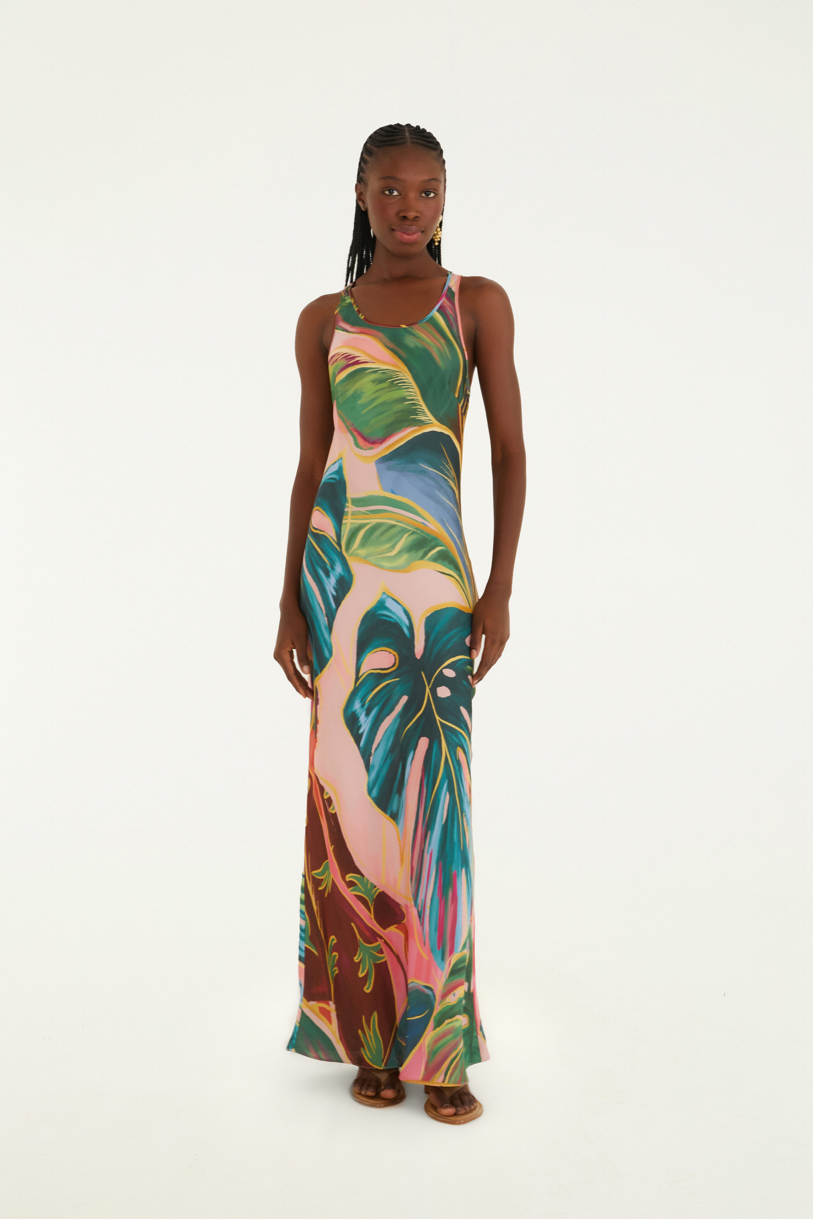 Vestido Enviesado Piscina Tropical