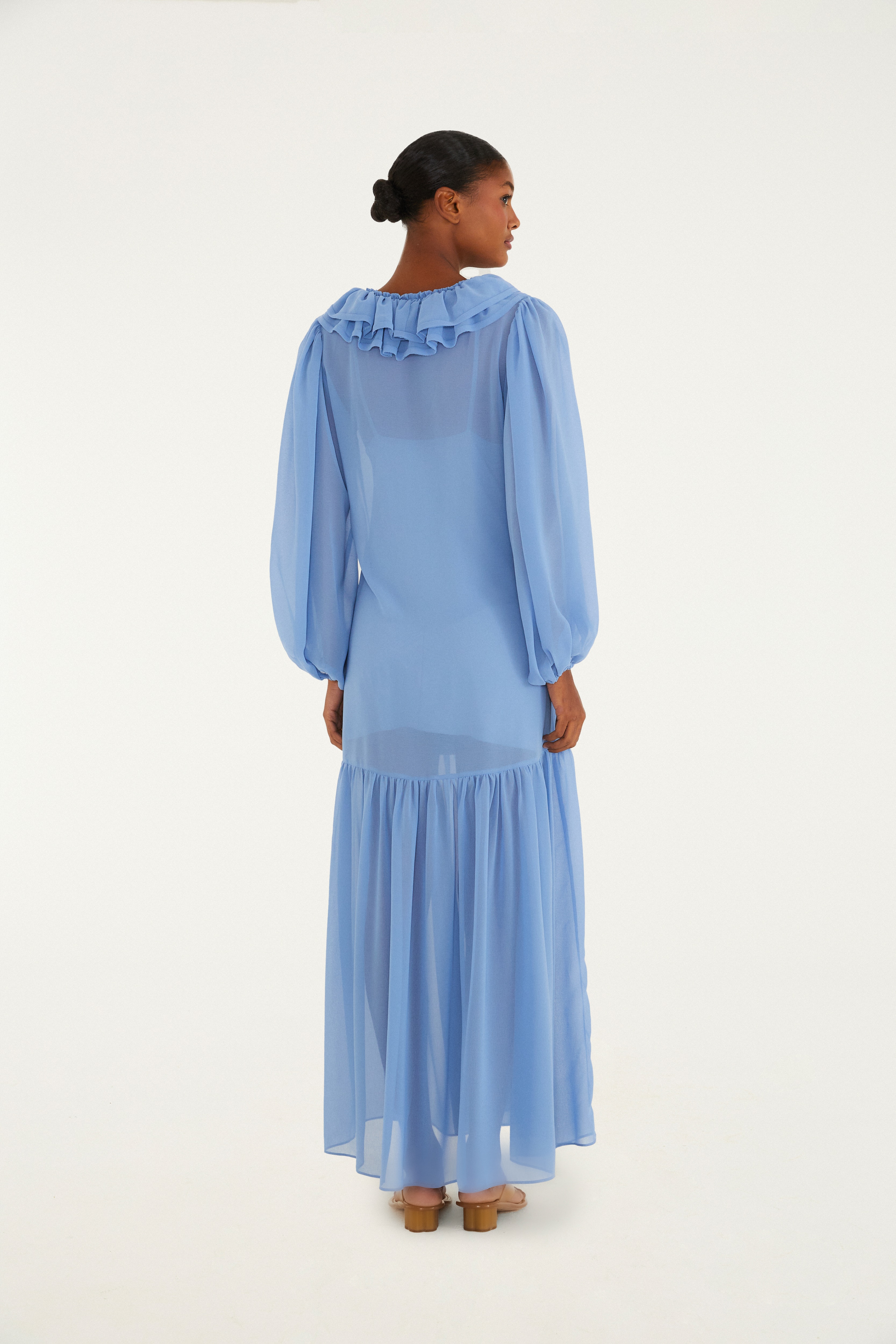 Vestido Babado Mangas