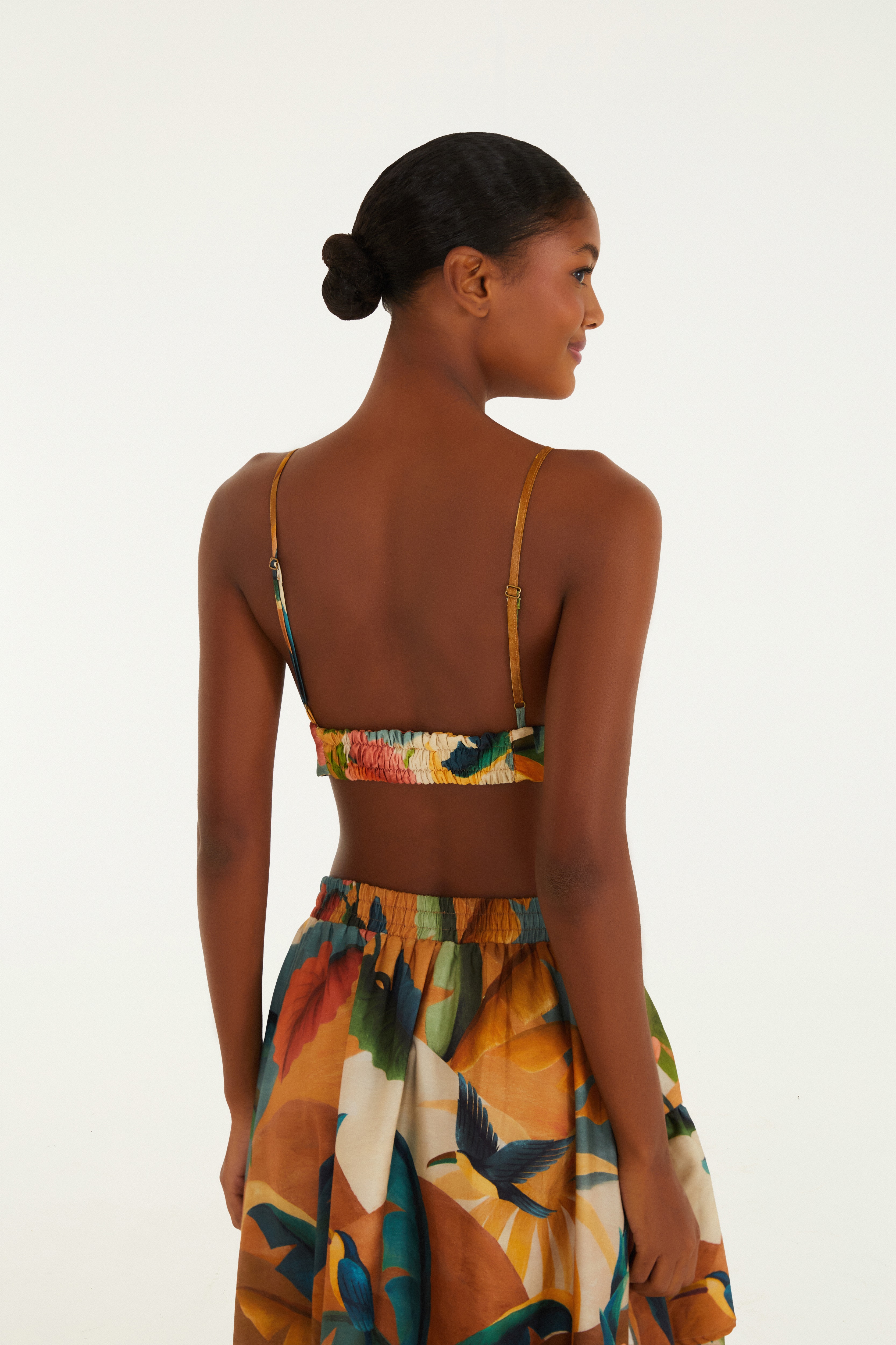 Top Lastex Estampado Peixe Copa