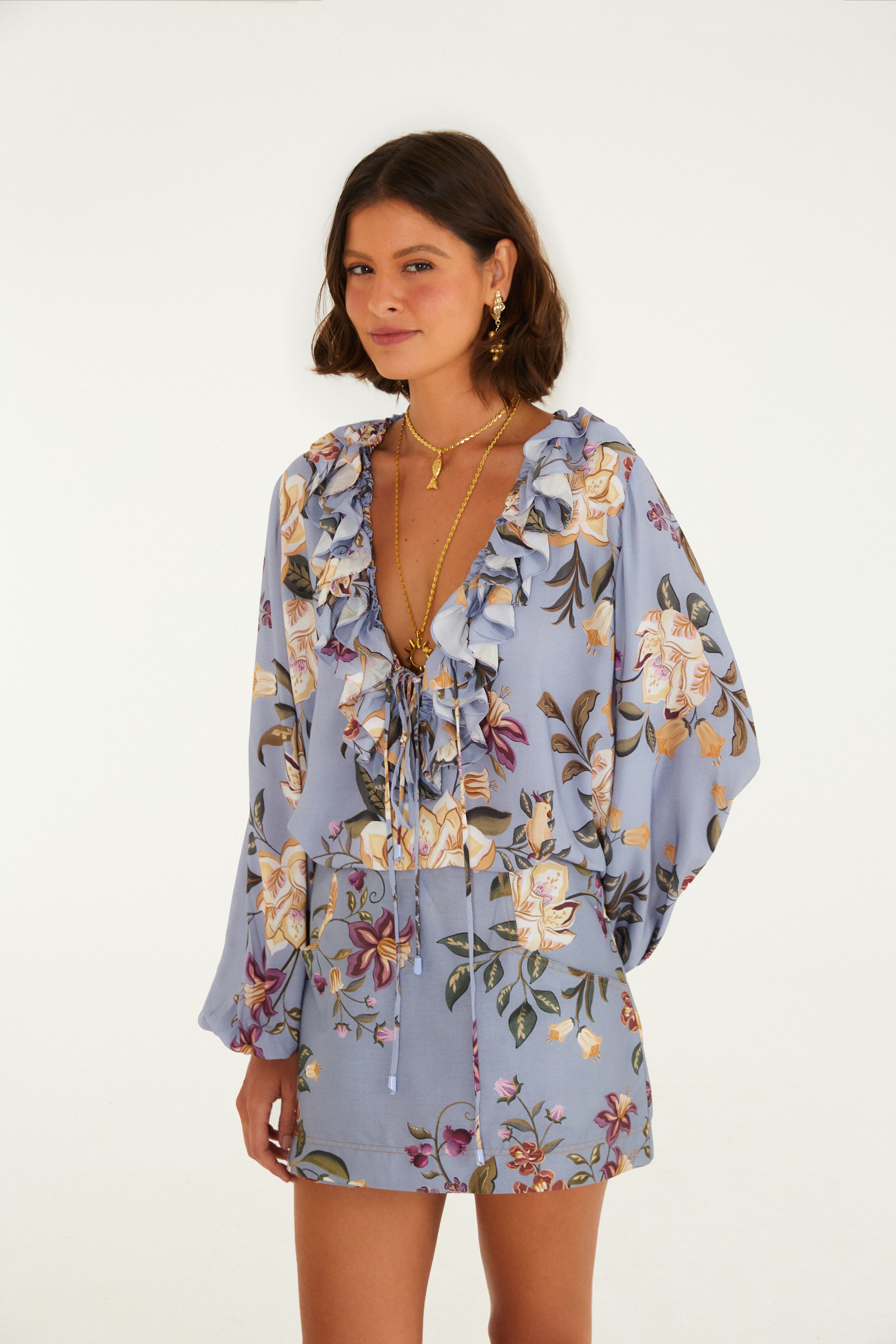 Short Saia Estampado Floral Beatriz