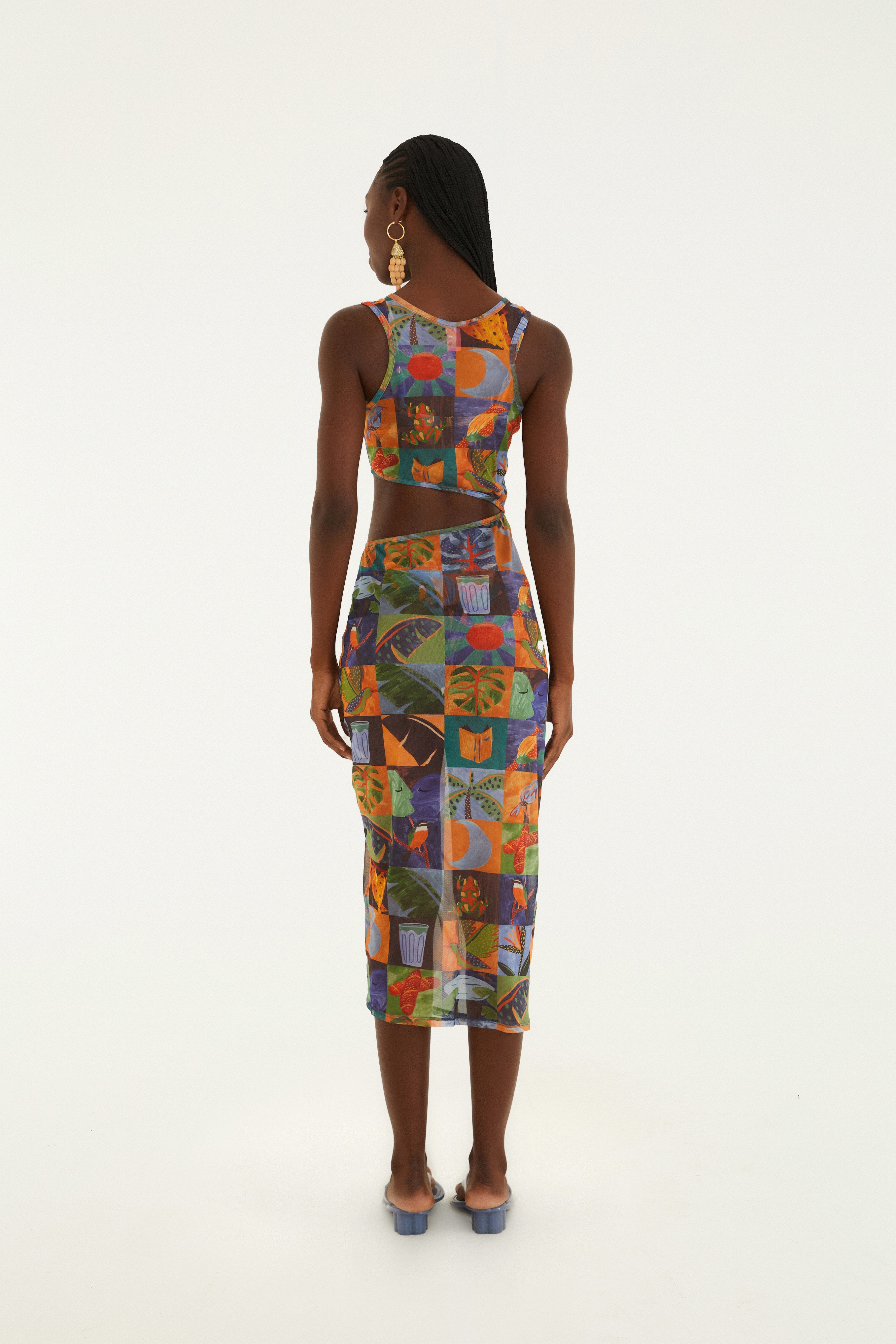 Vestido Tule Estampado Lago Do Amor