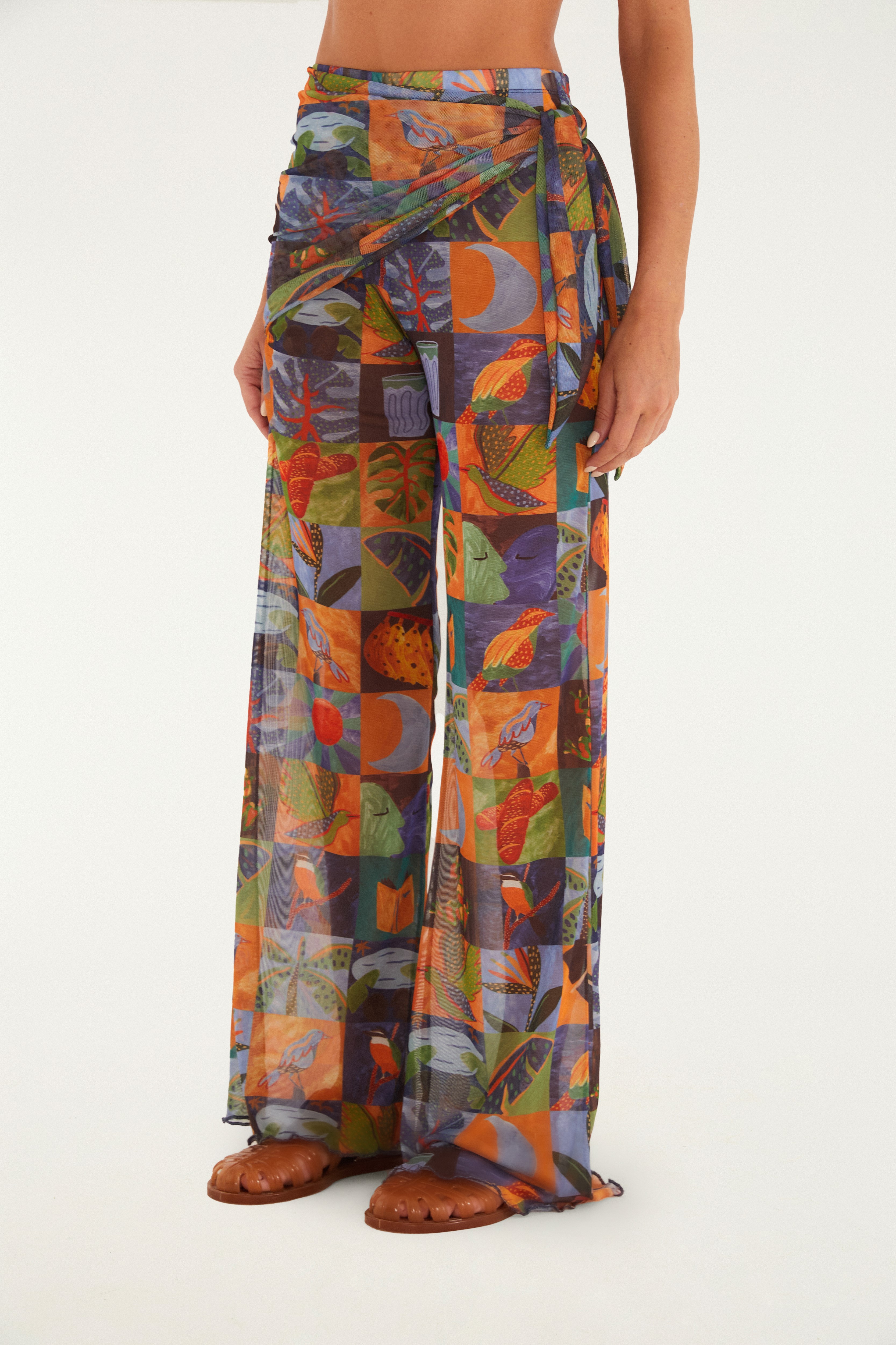 Calça Tule Estampado Lago Do Amor