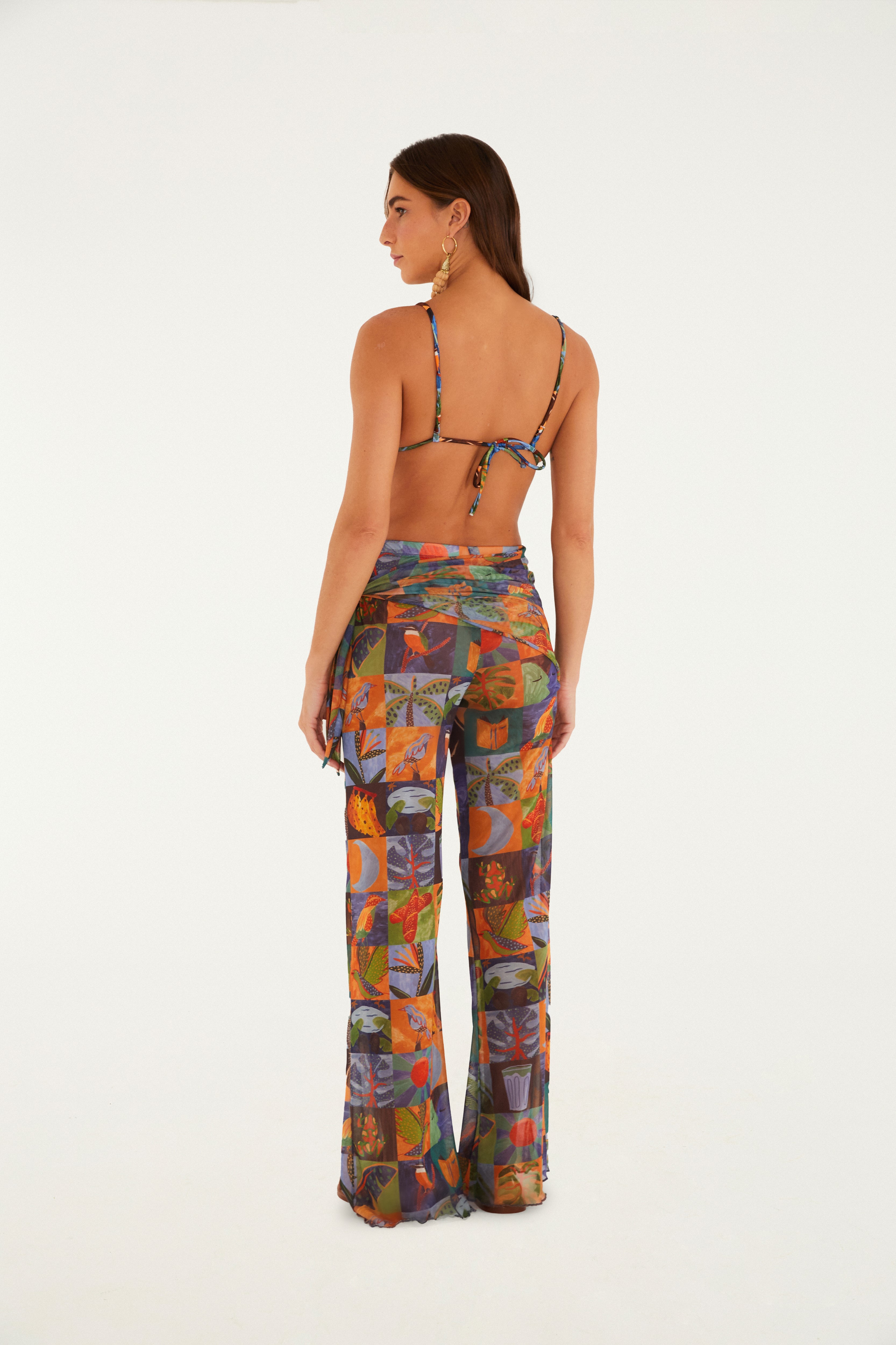 Calça Tule Estampado Lago Do Amor