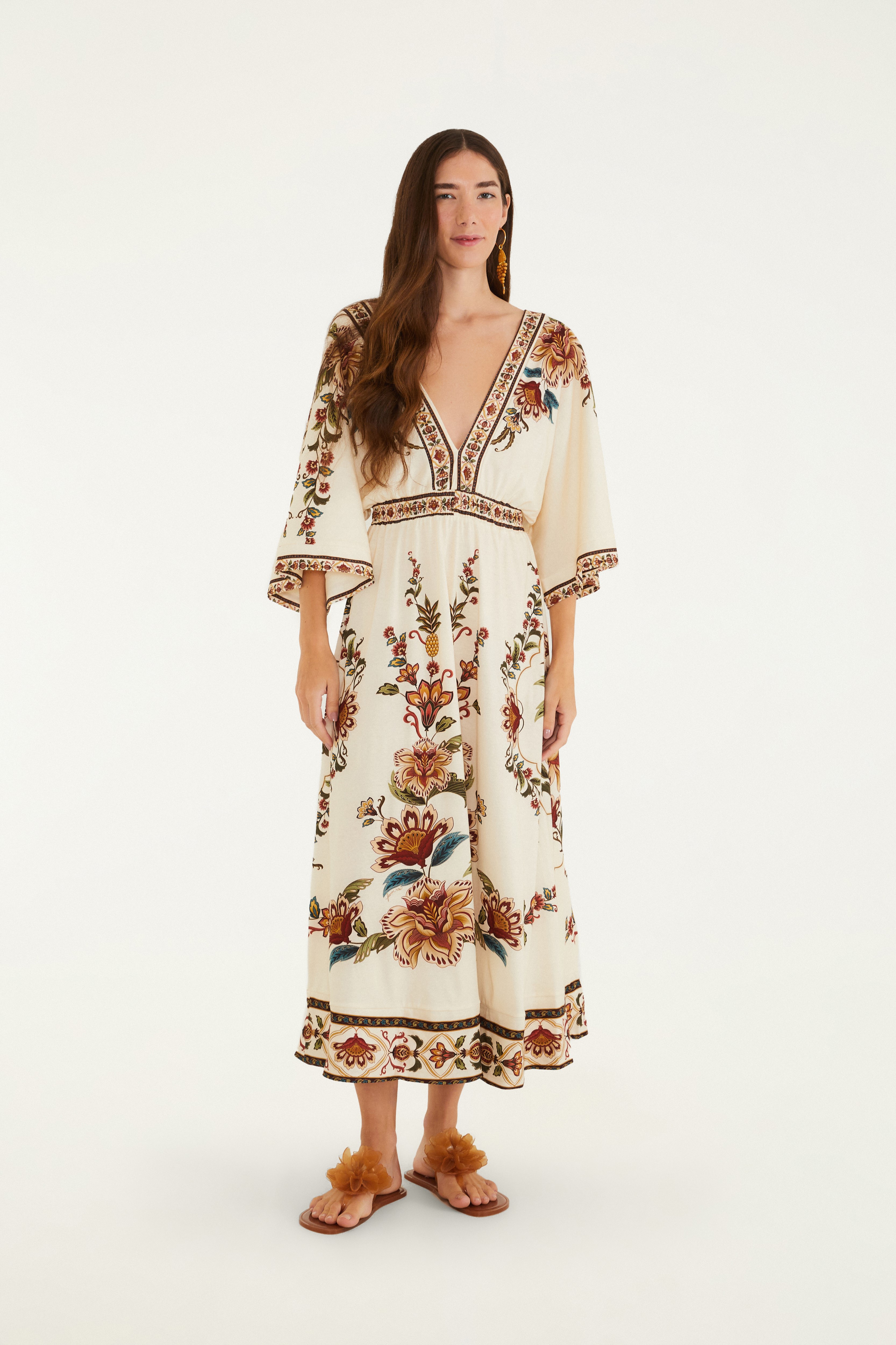 Vestido Cropped Estampado Jardim Majestoso