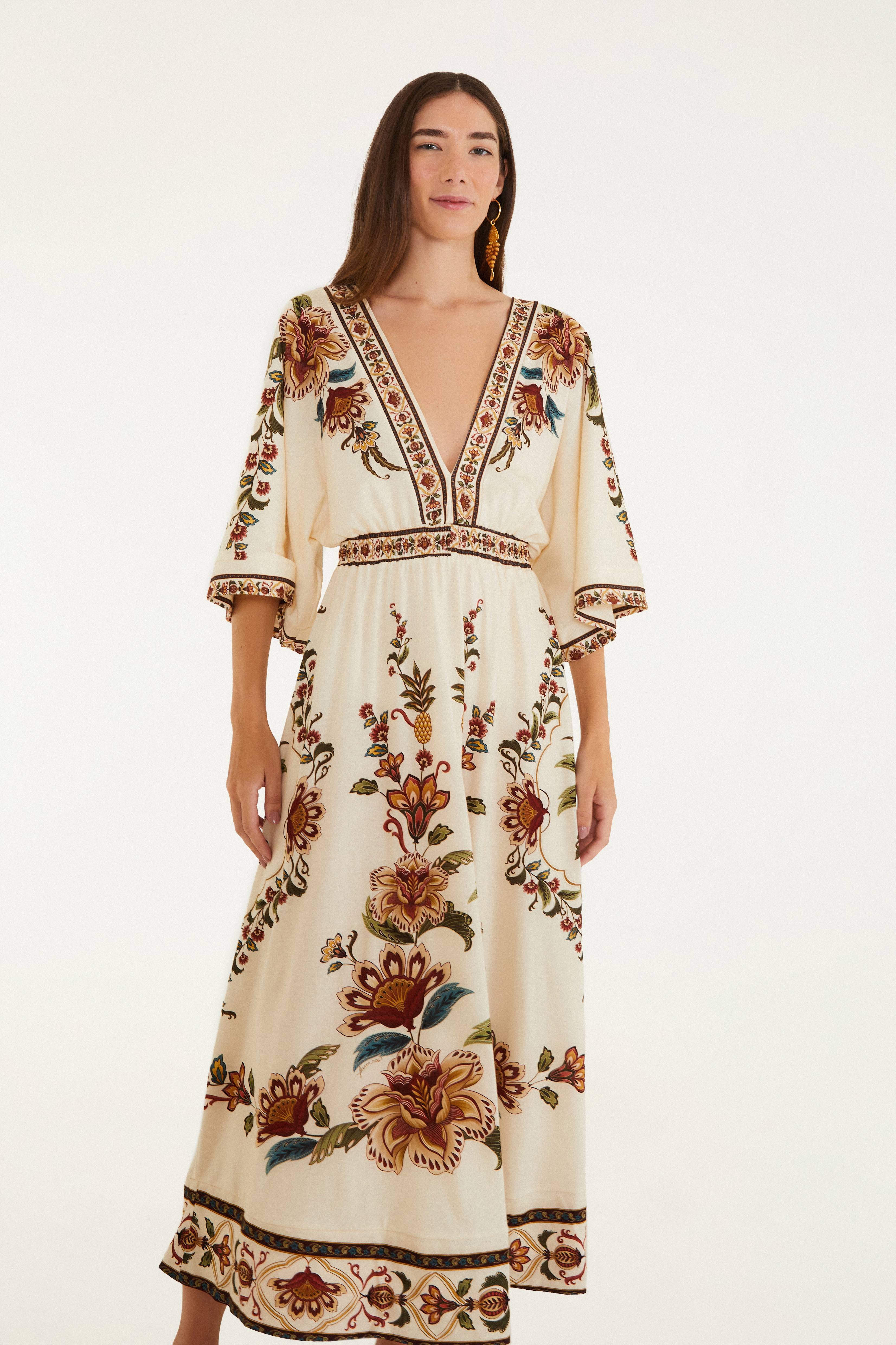 Vestido Cropped Estampado Jardim Majestoso