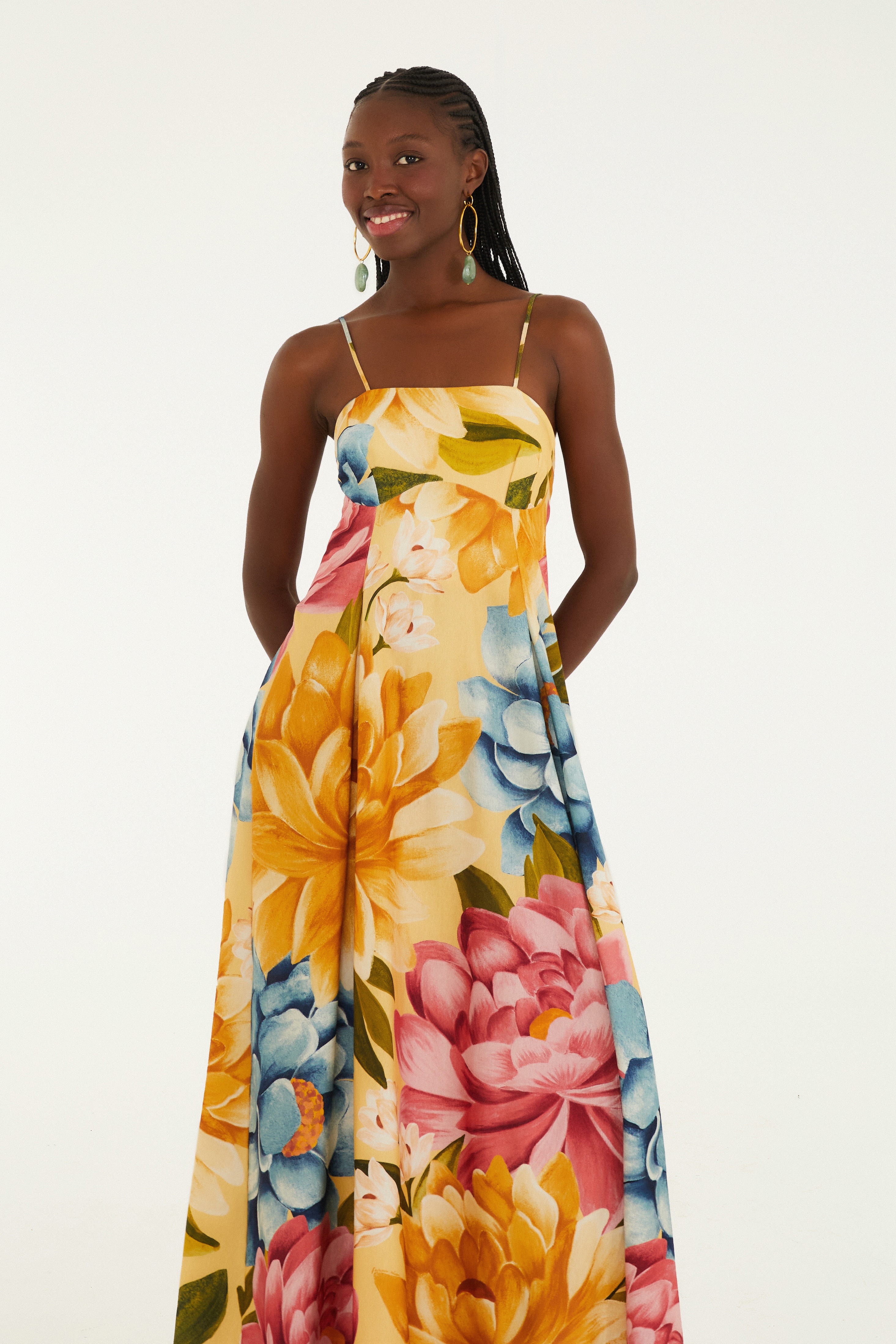 Vestido Cropped Estampado Floral Rebeca