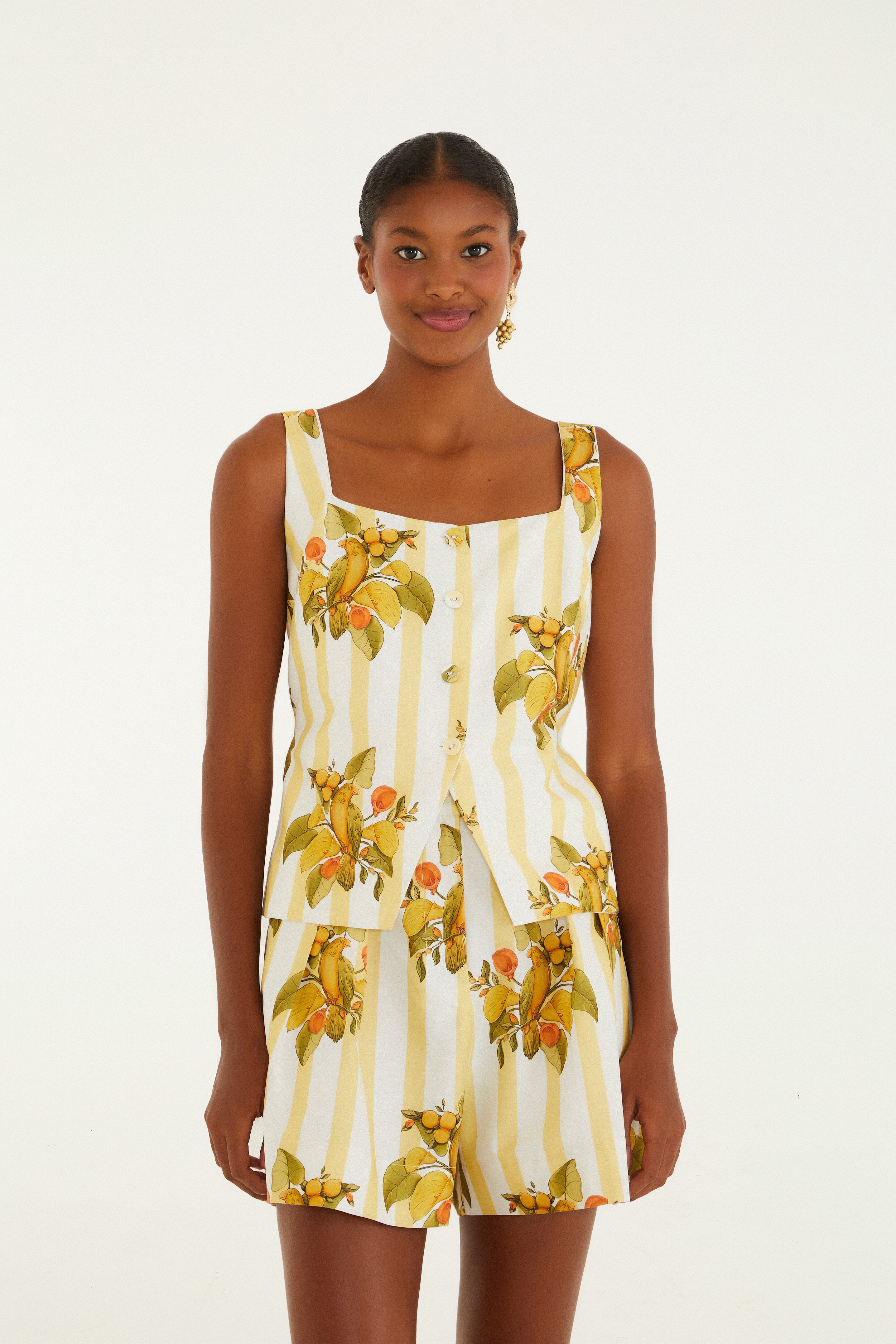 Bermuda Estampada Pássaro Chic