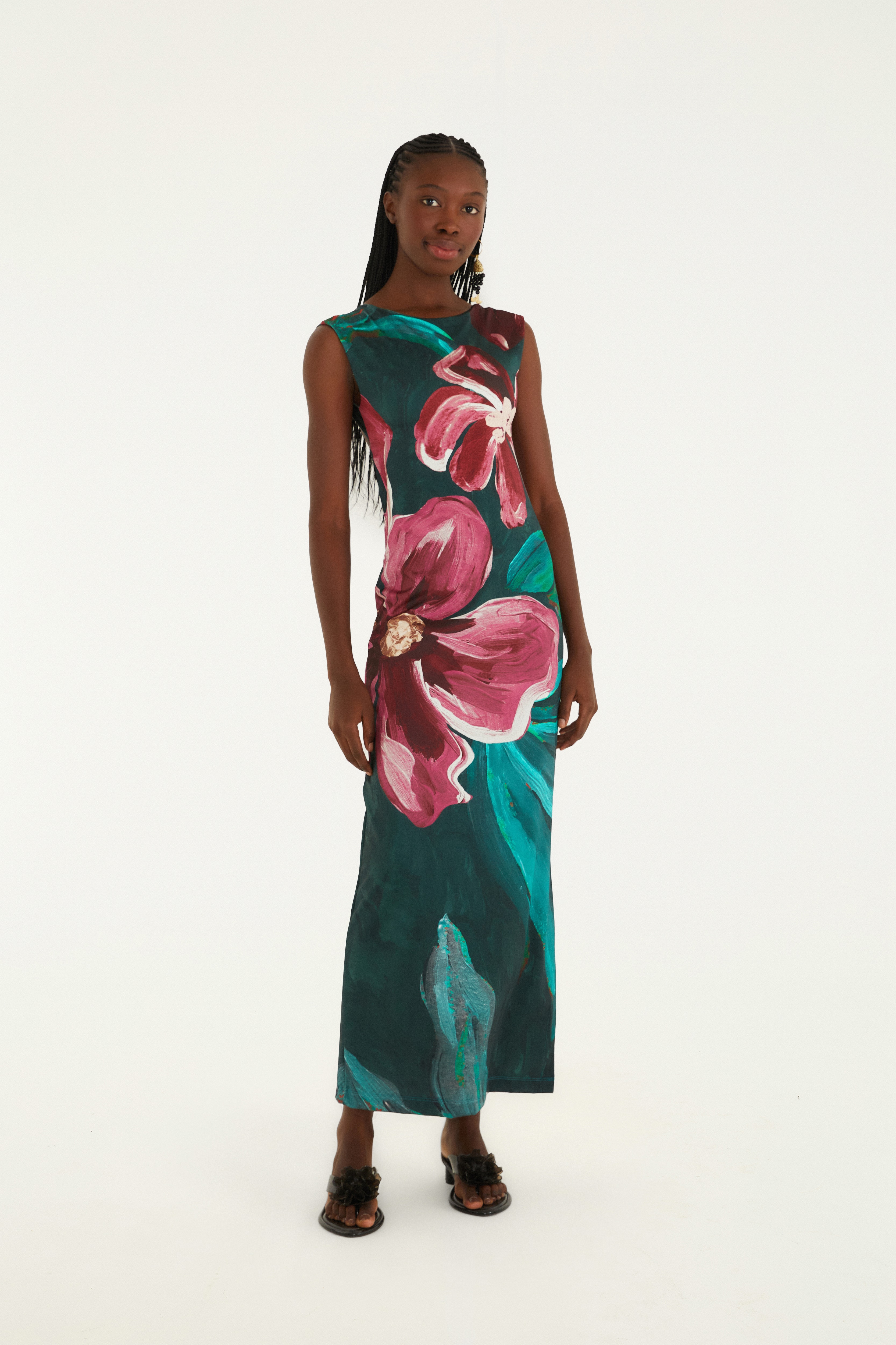 Vestido Midi Estampado Lineia