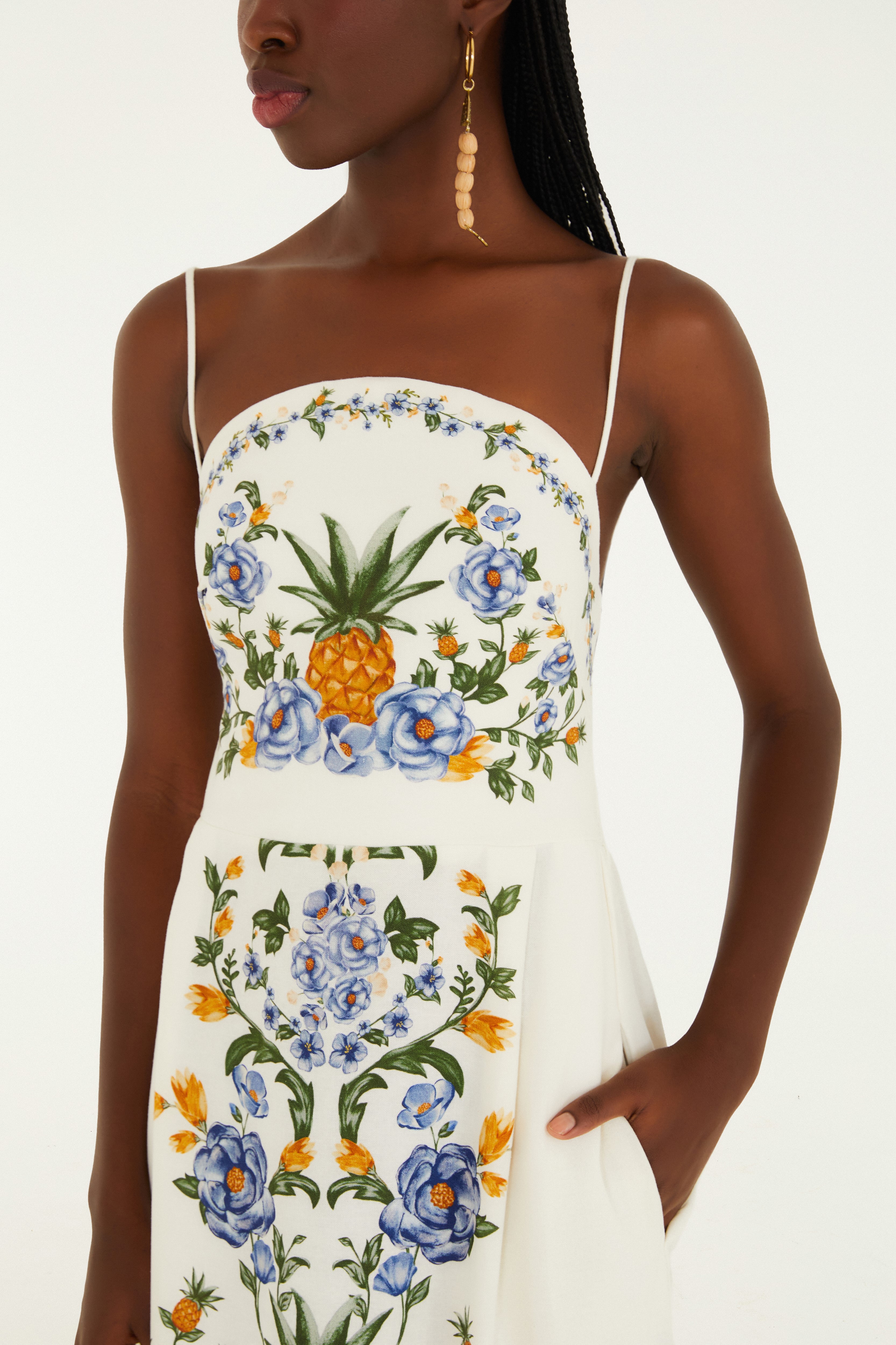 Vestido Midi Estampado Floral Penélope