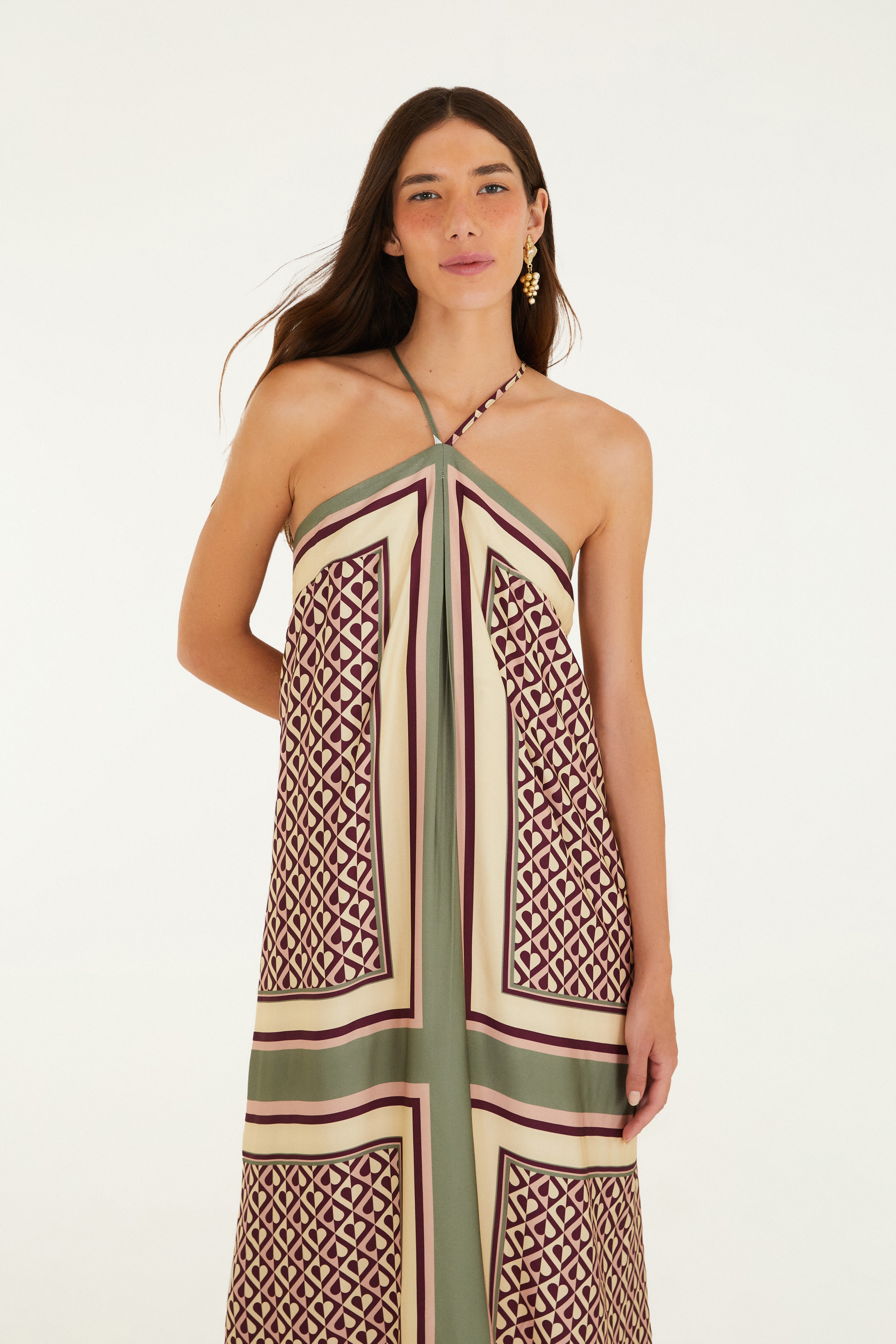 Vestido Lenço Estampado Amore