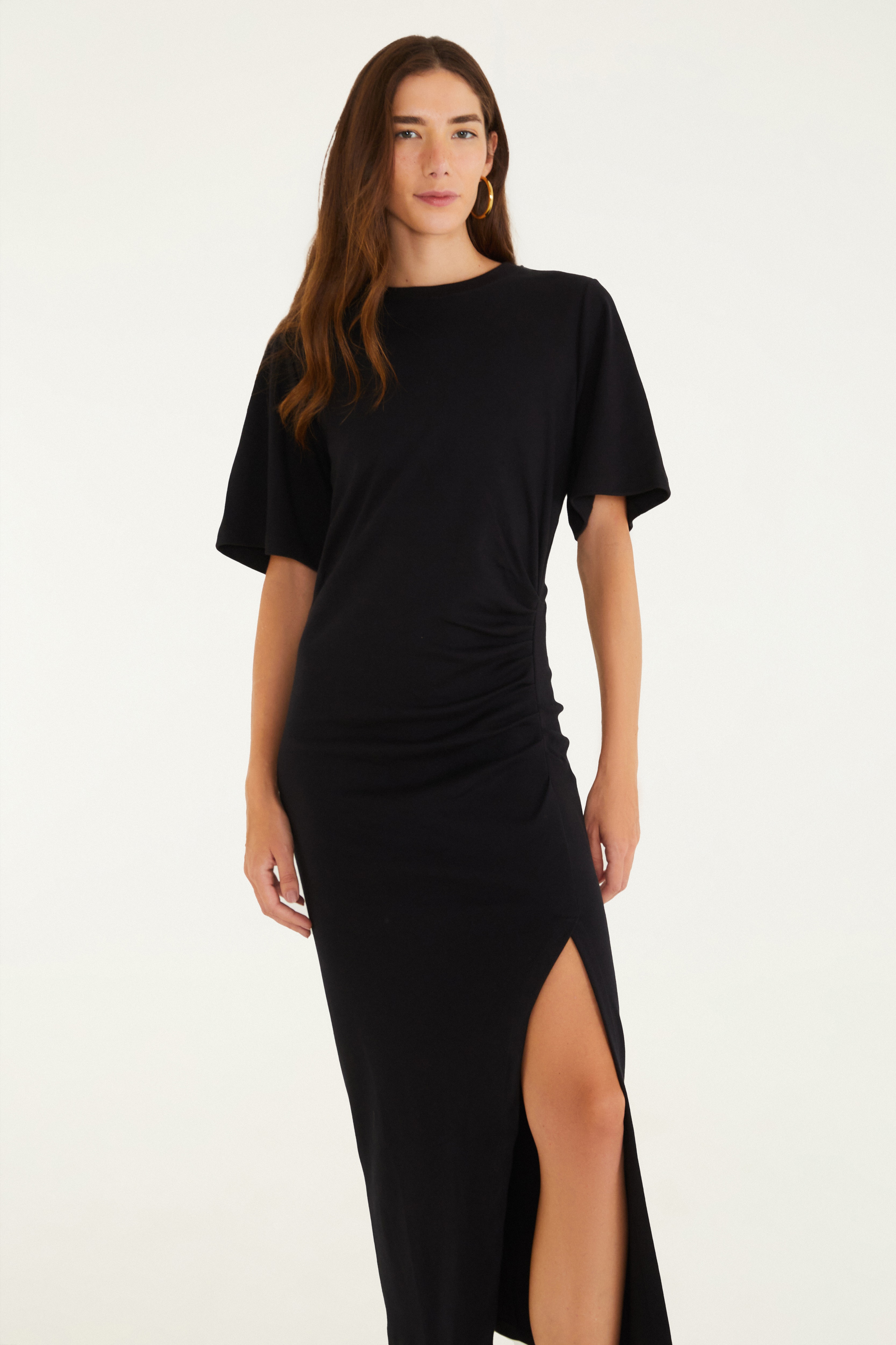 Vestido Cropped Recorte Cintura