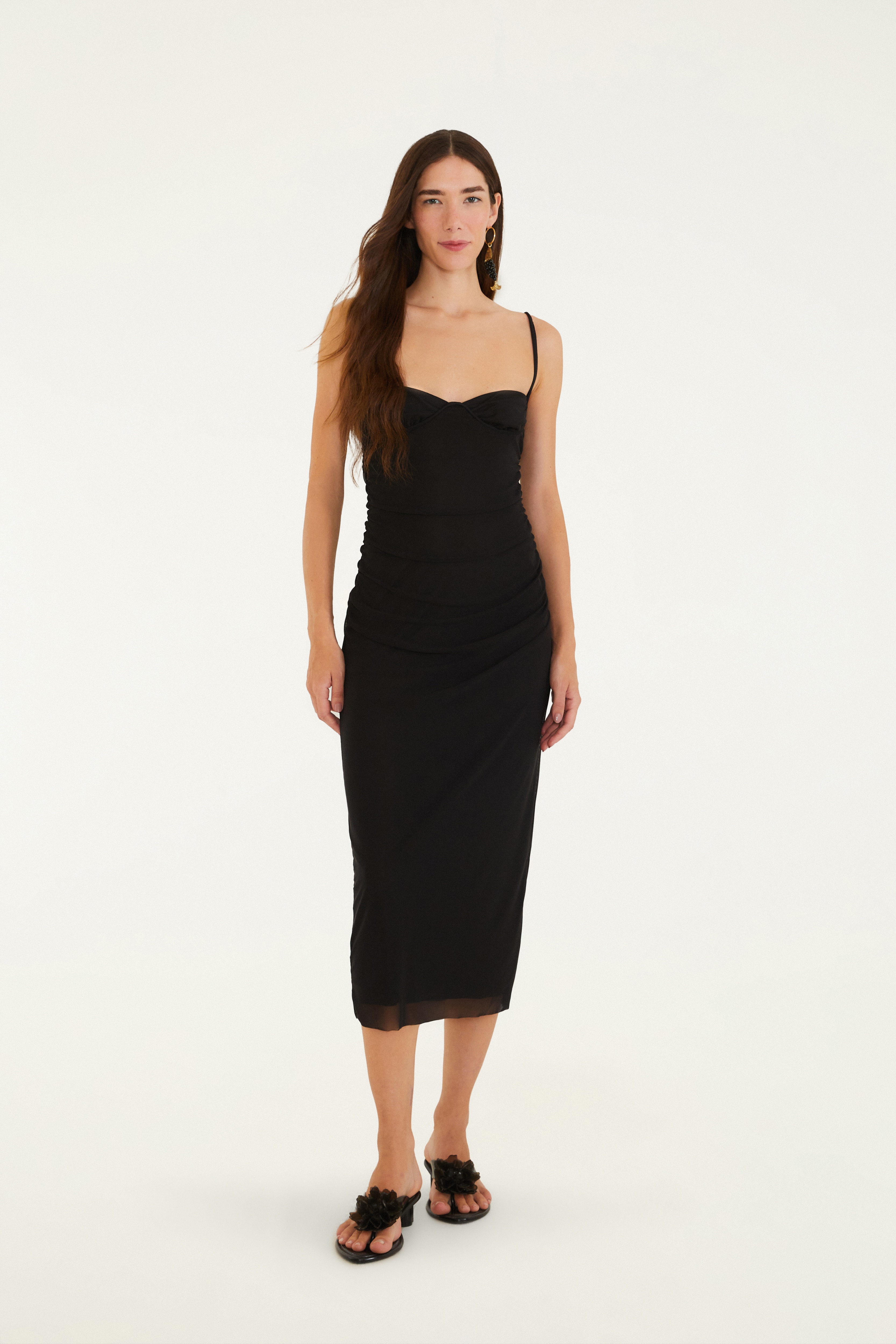Vestido Franzido Tule