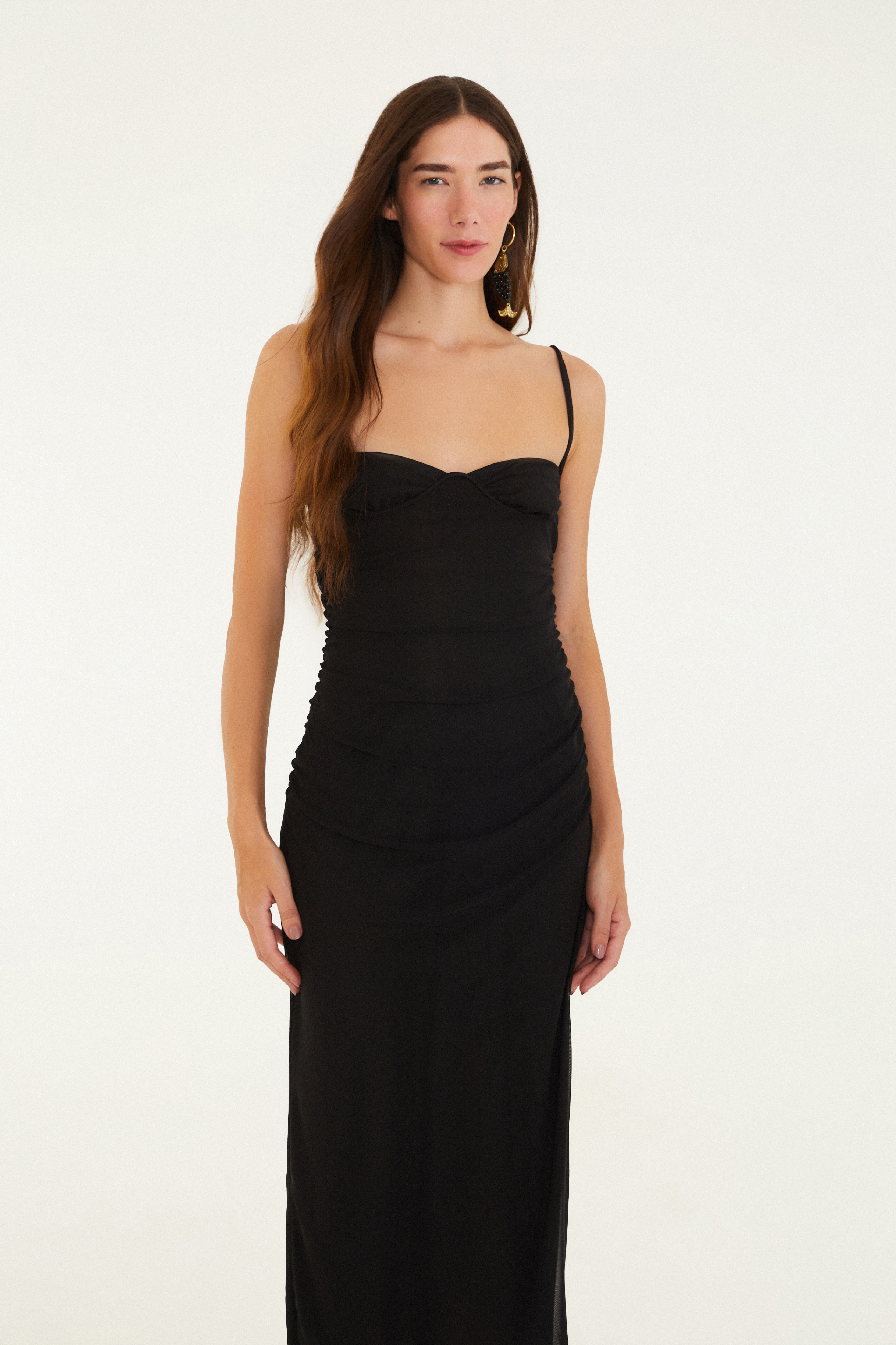 Vestido Franzido Tule