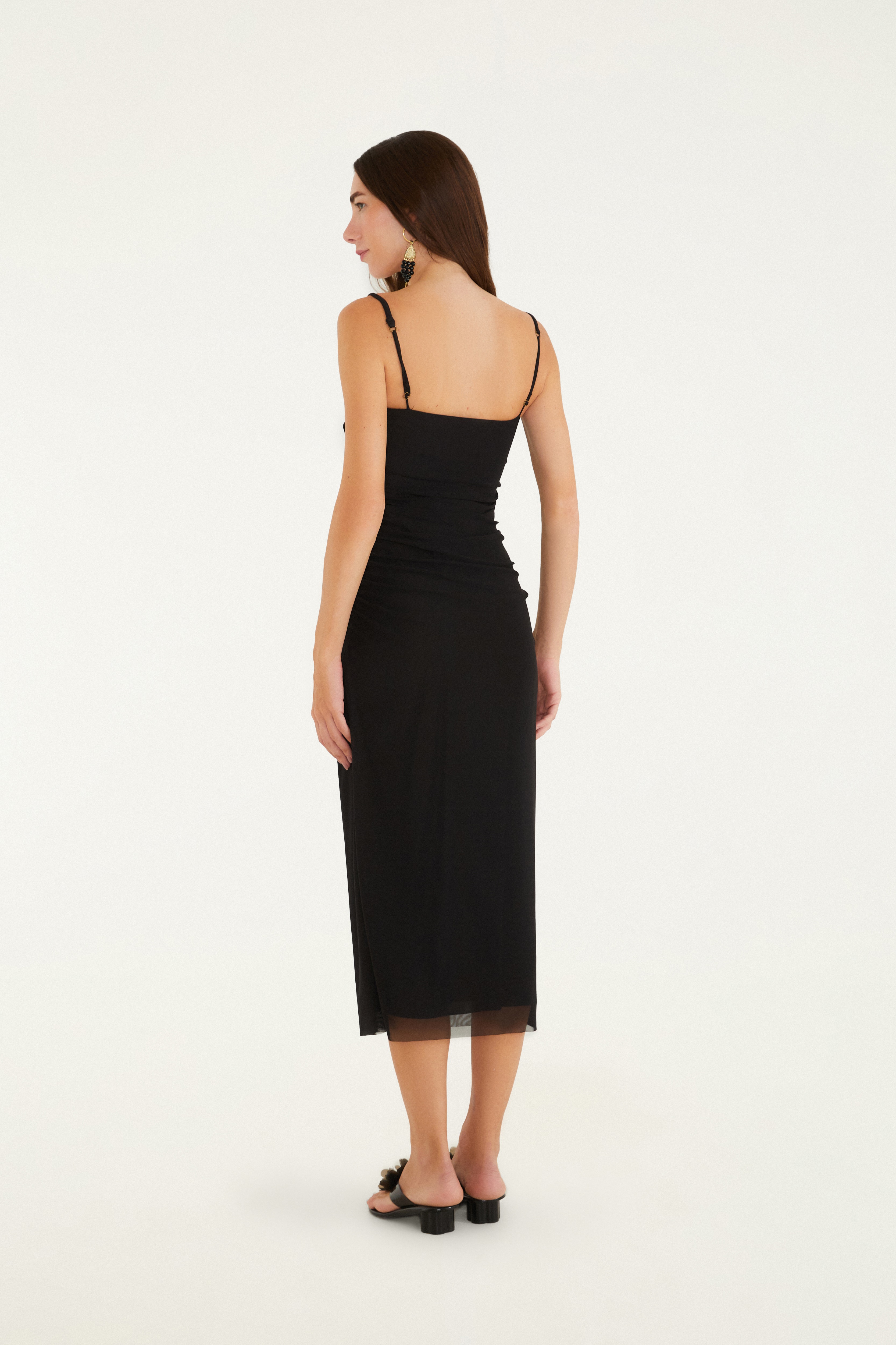 Vestido Franzido Tule