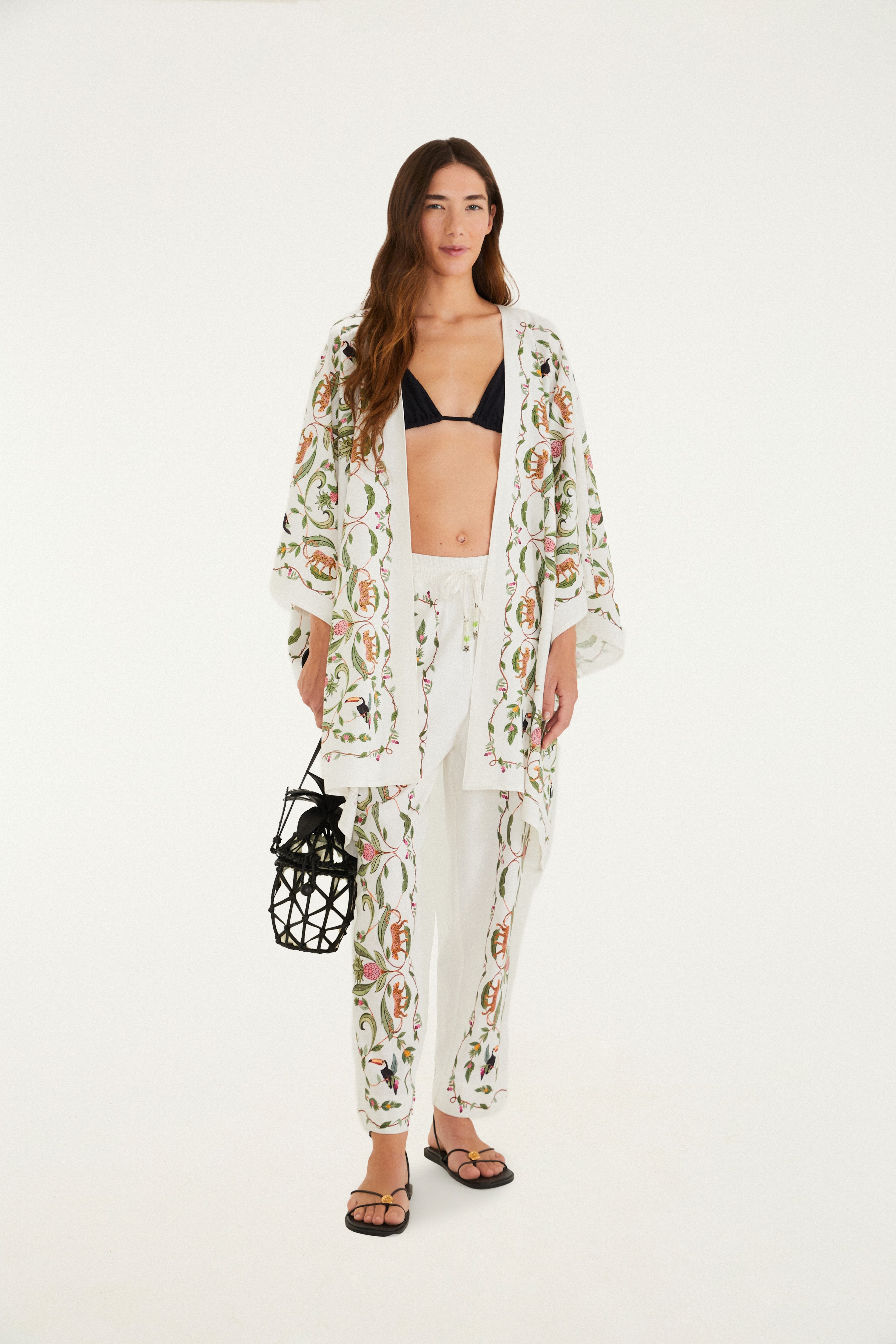 Kimono Estampado Floresta Doce