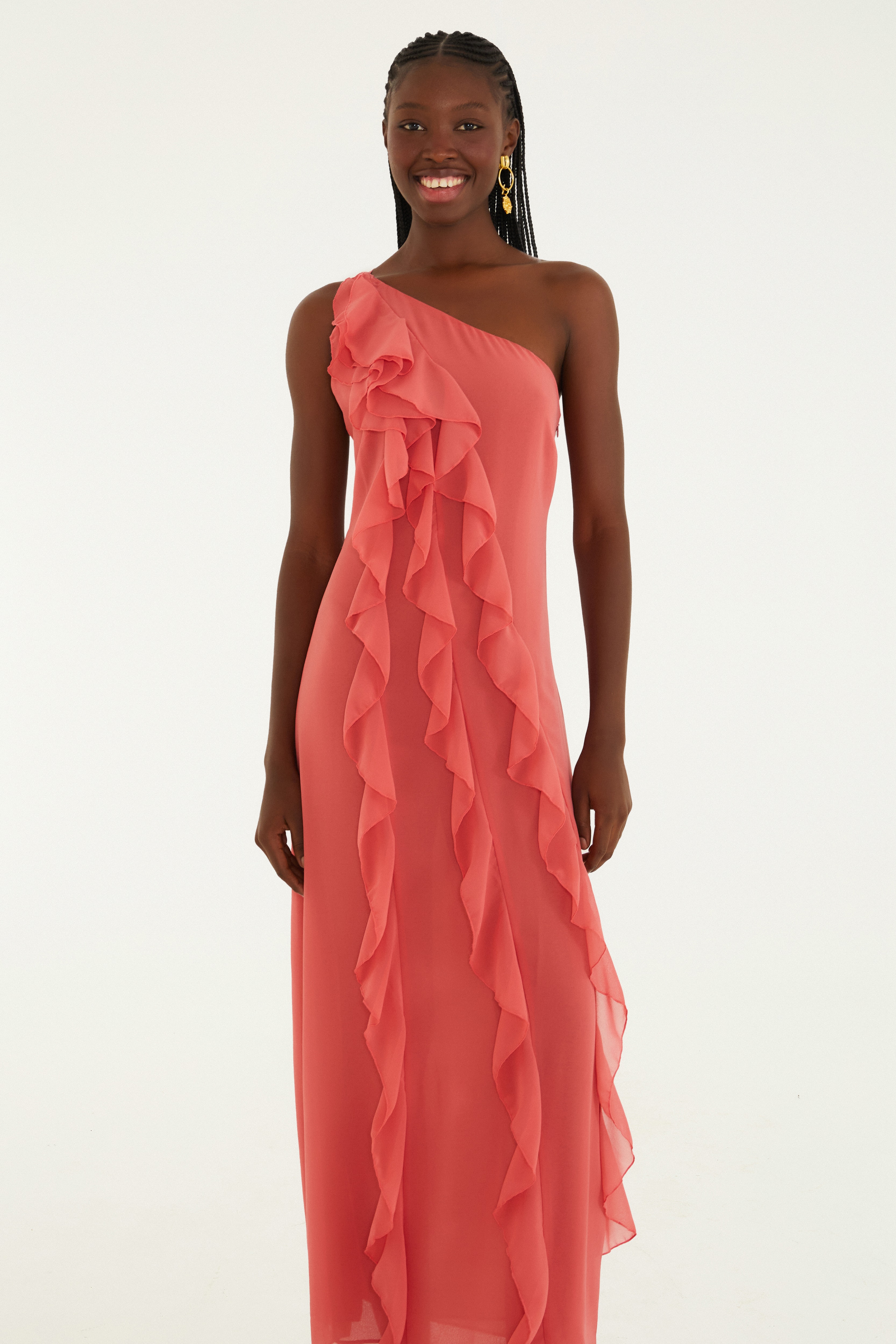 Vestido Longo Babados