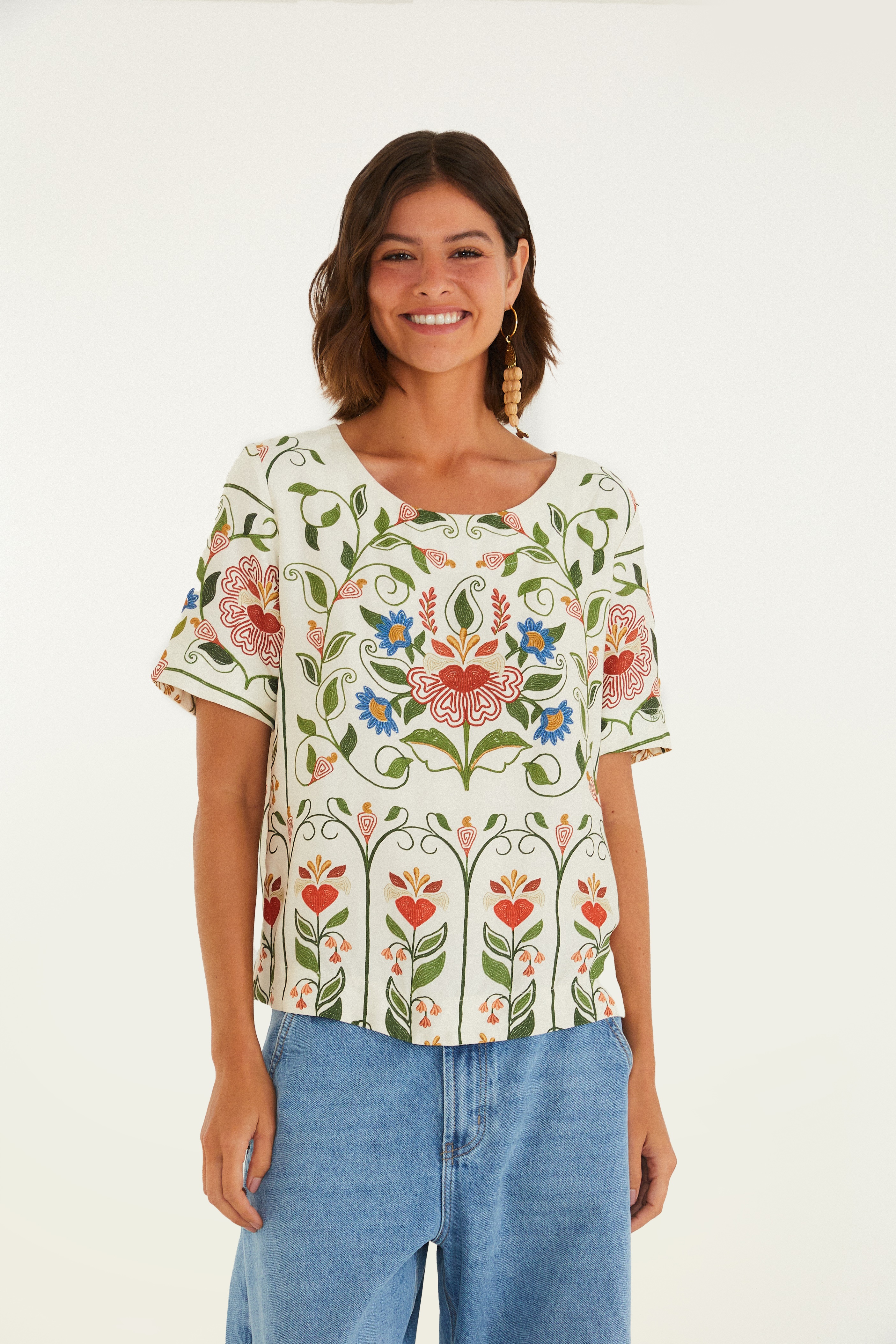 T-Shirt Estampada Jardim Beleza