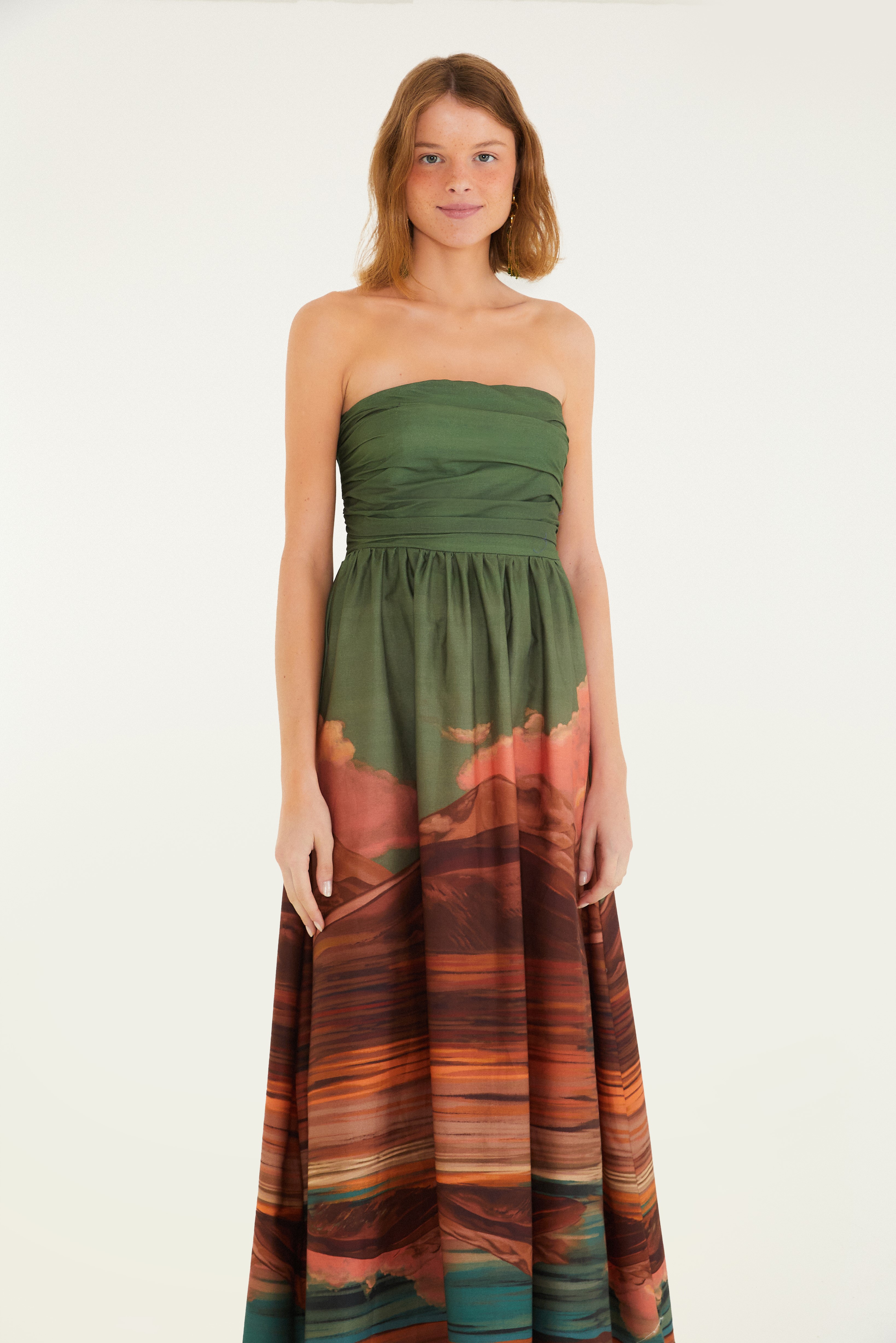 Vestido Midi Estampado Dunas