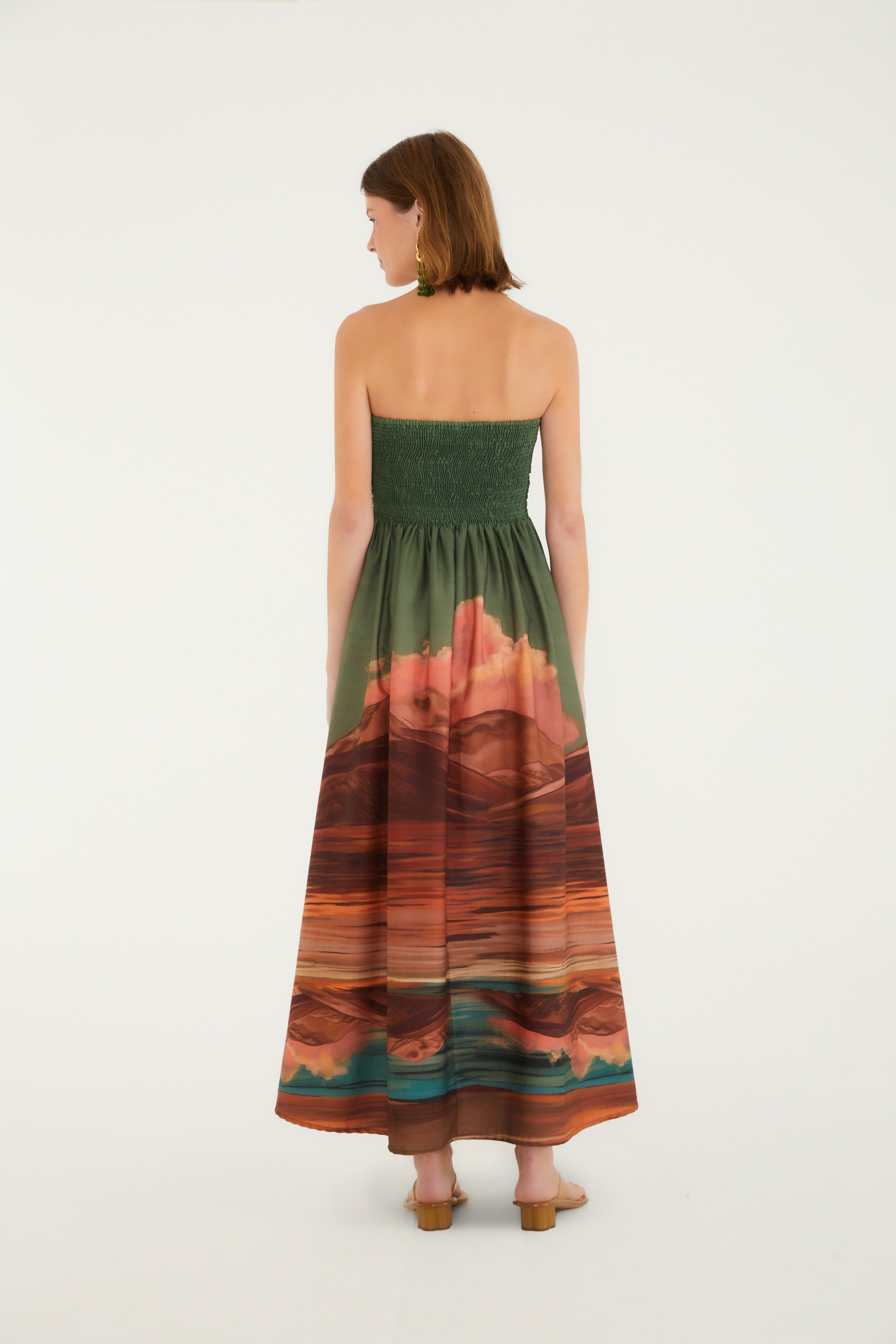 Vestido Midi Estampado Dunas