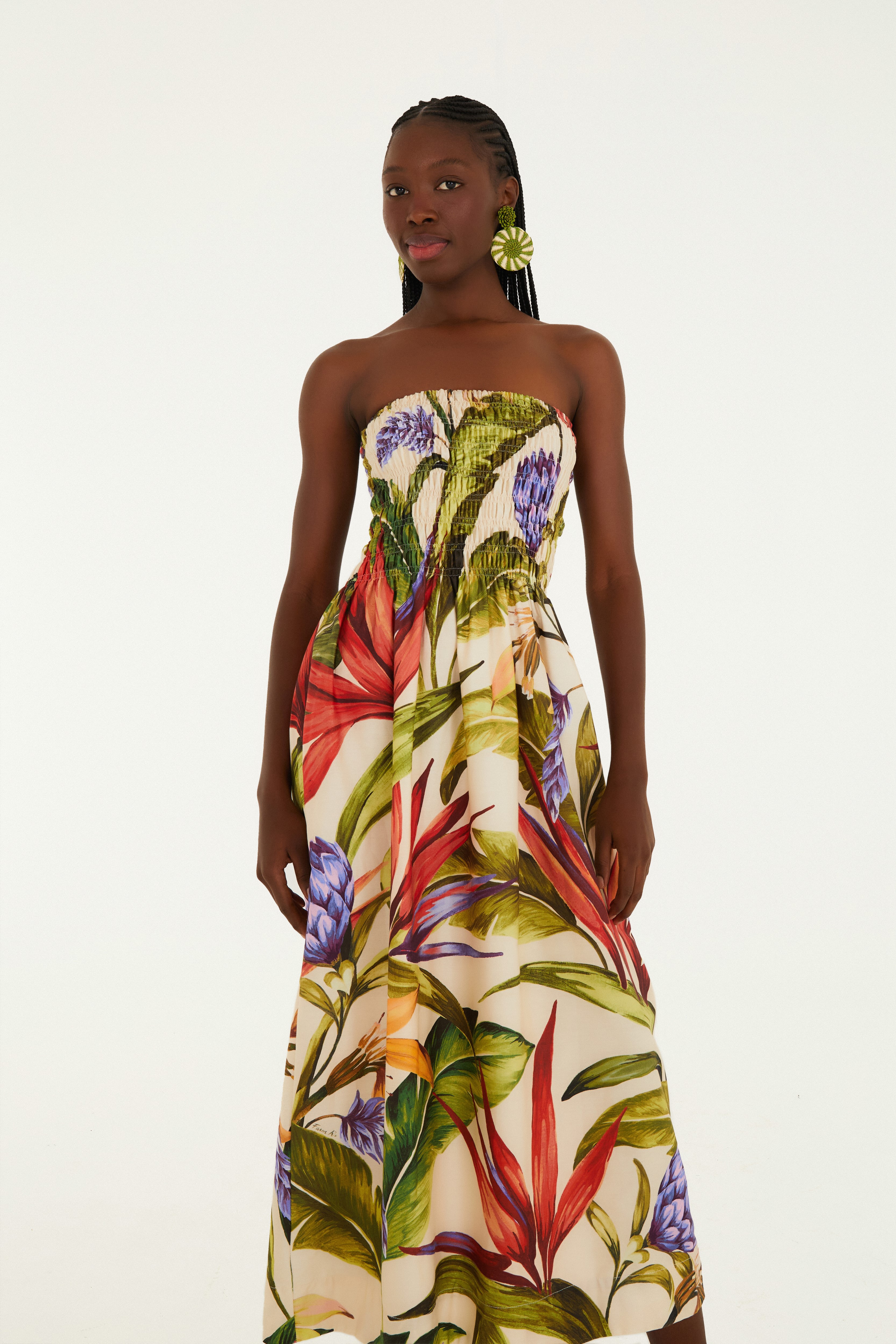 Vestido Midi Estampado Florarte
