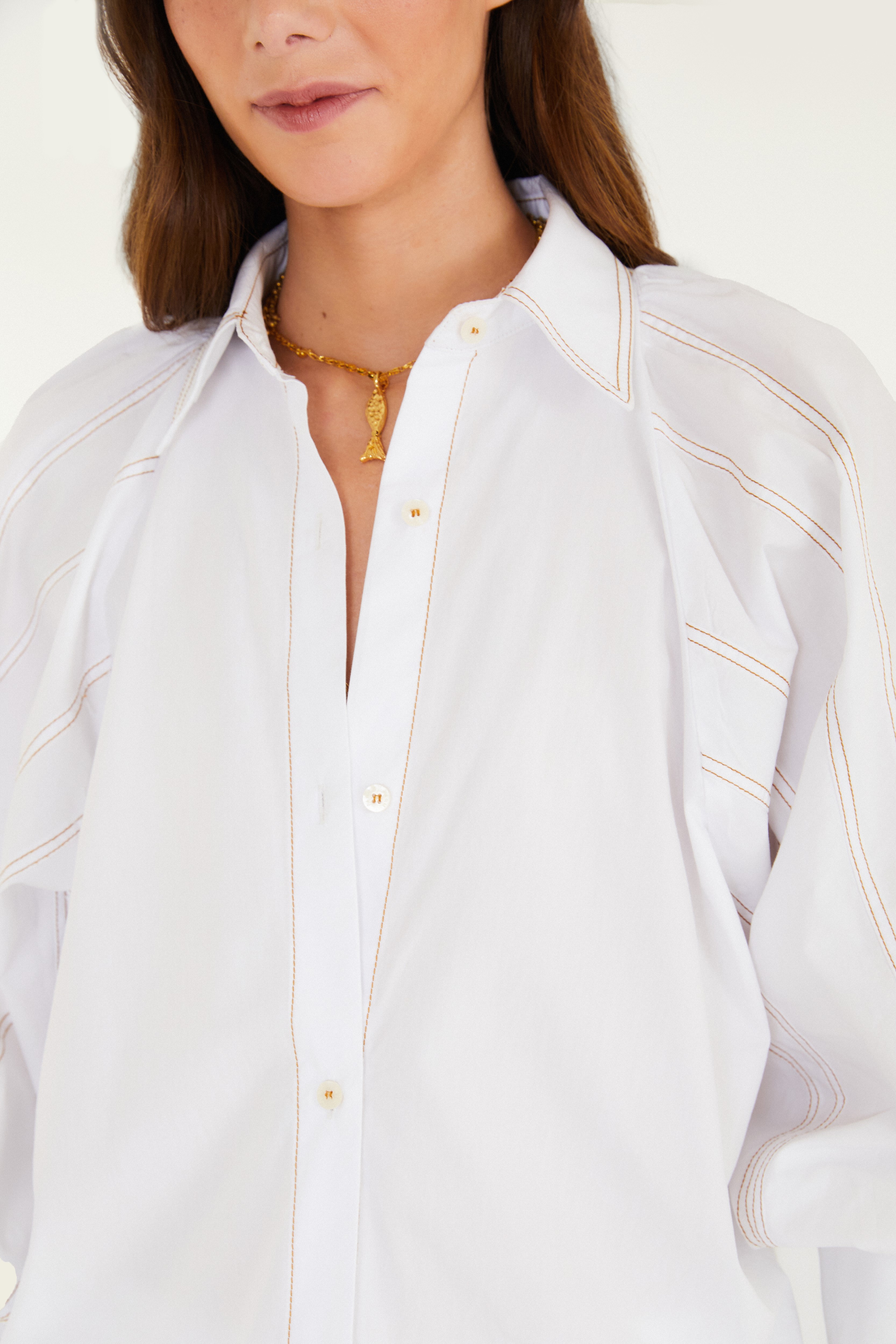 Camisa Mangas Pesponto