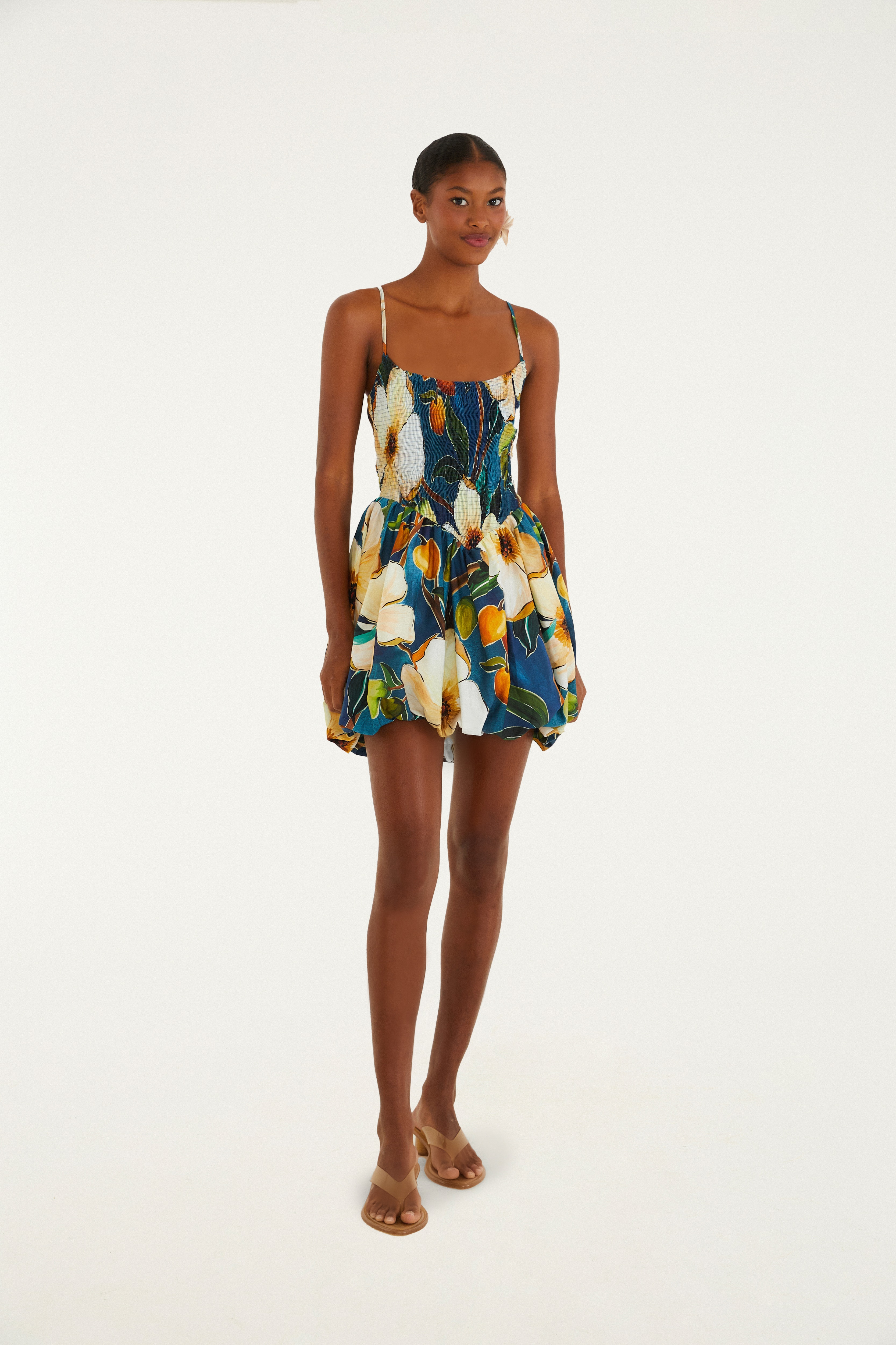 Vestido Curto Estampado Jardim Litoral