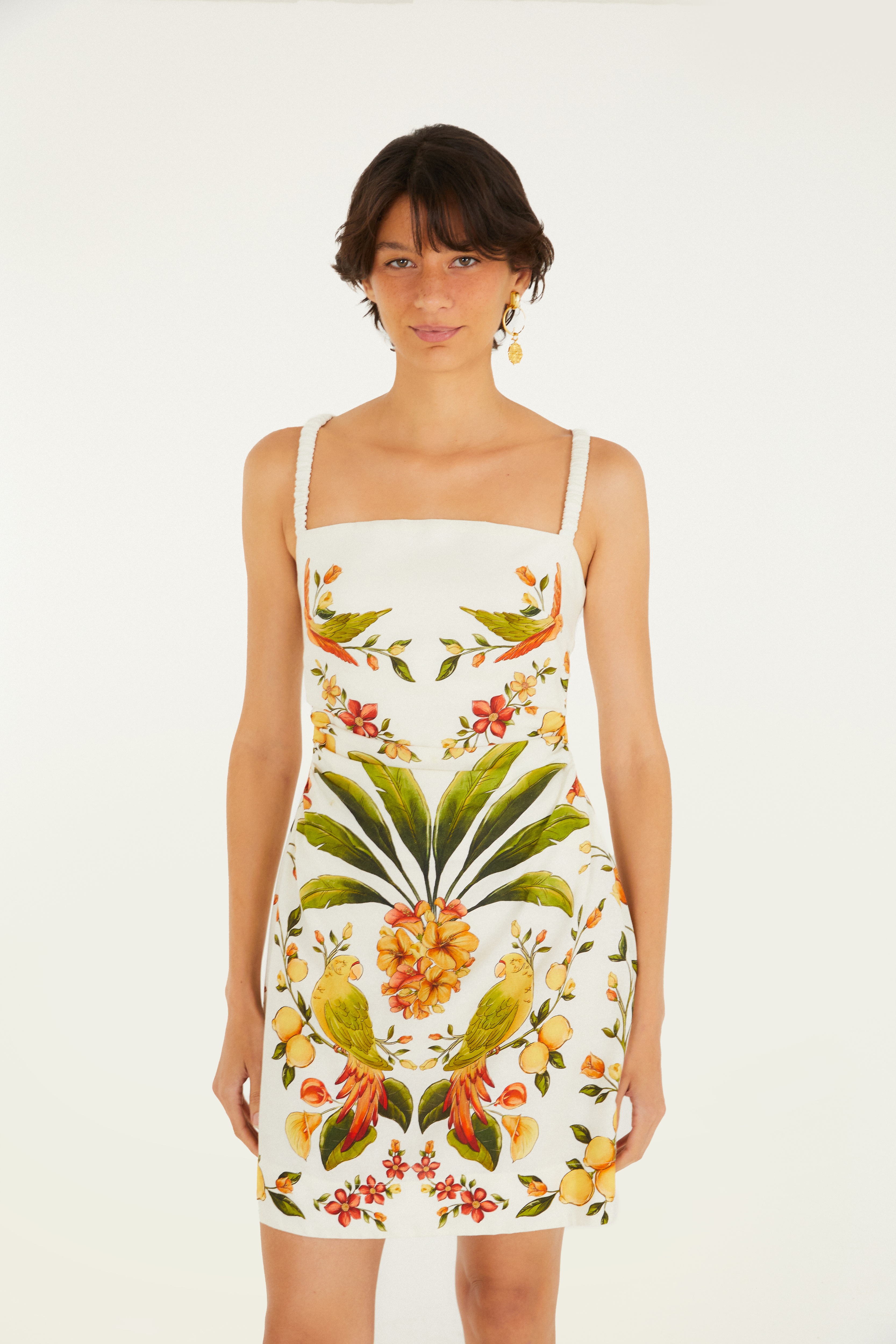 Vestido Curto Estampado Bosque Chic