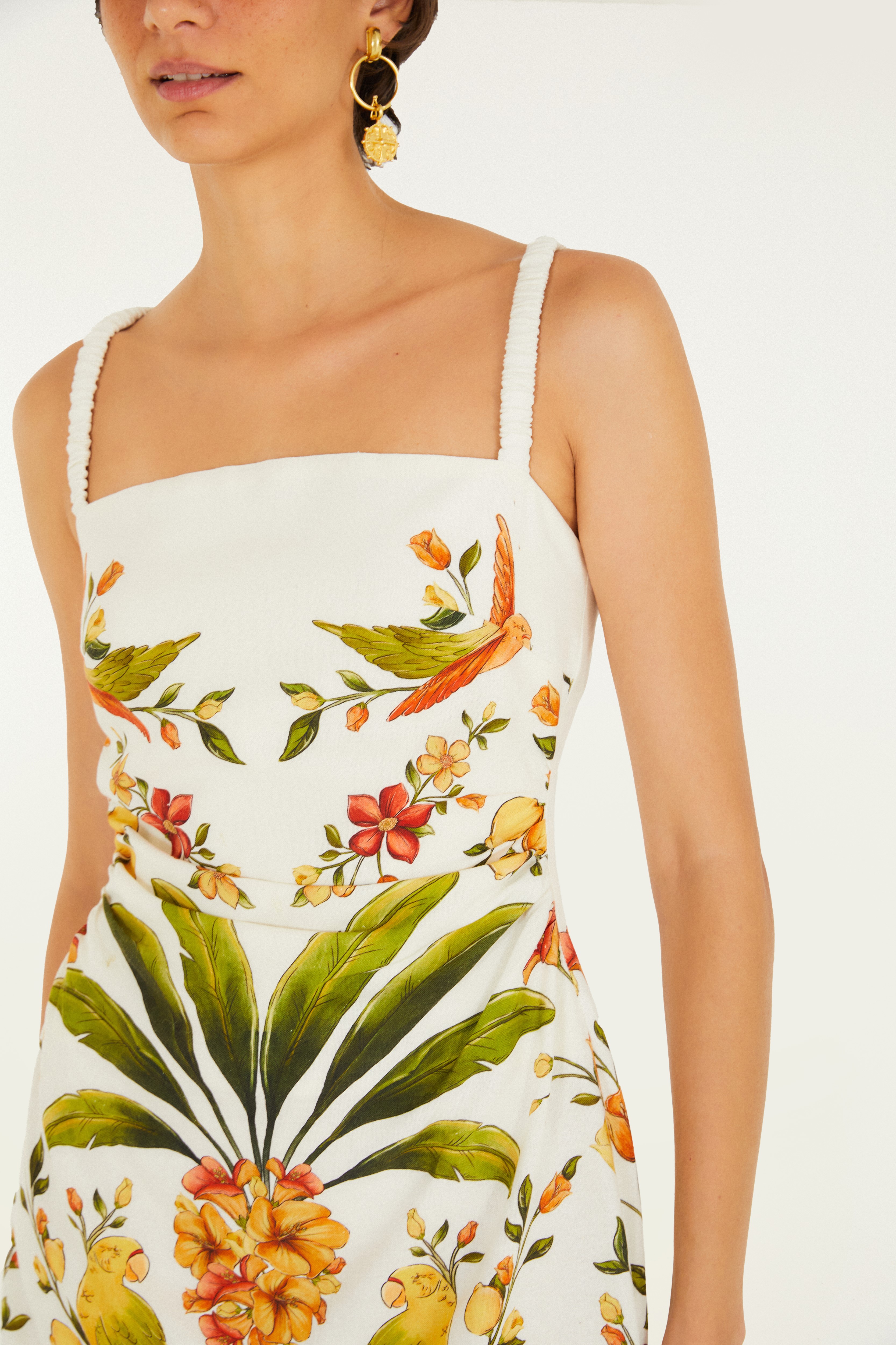 Vestido Curto Estampado Bosque Chic