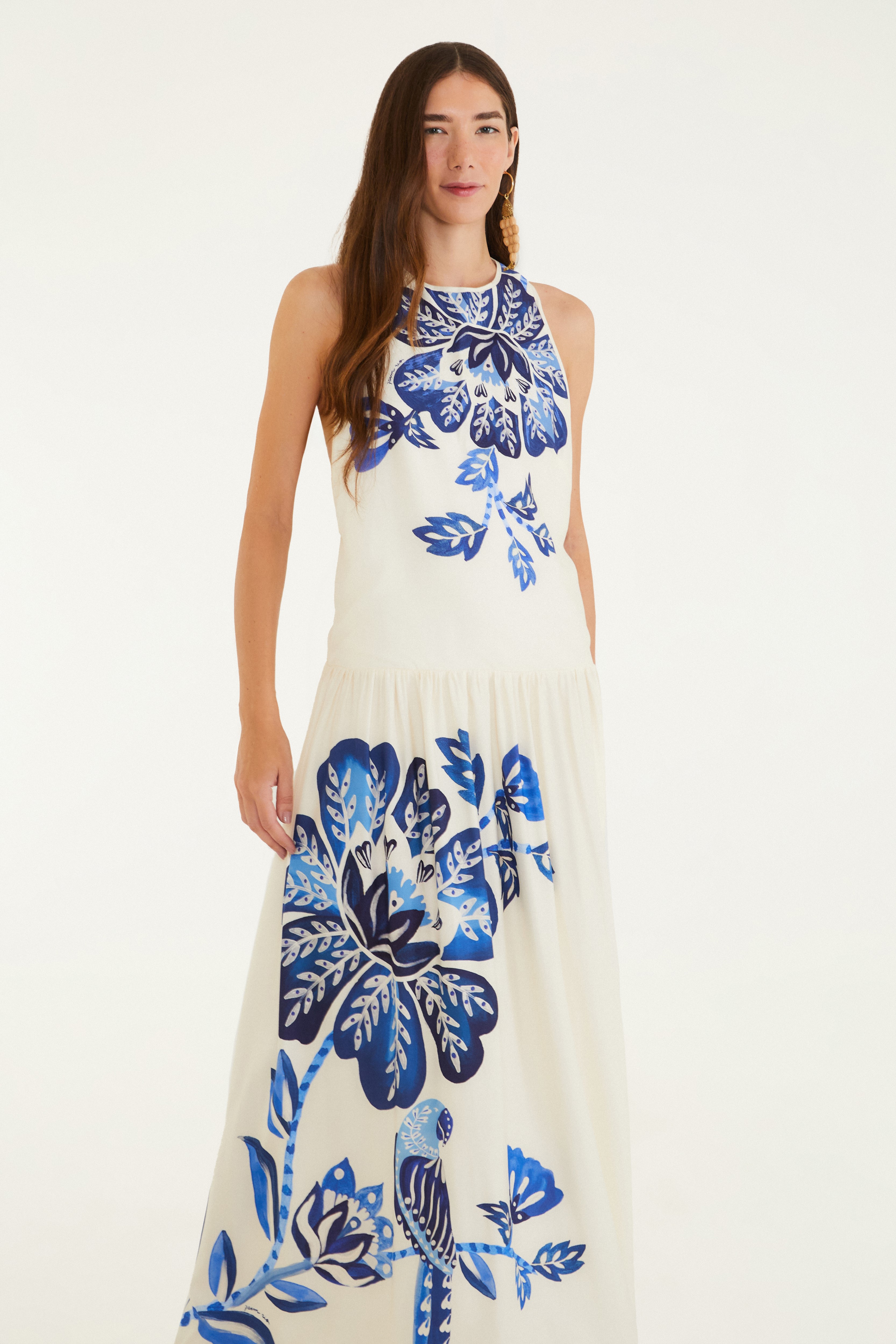Vestido Longo Estampado Paraíso