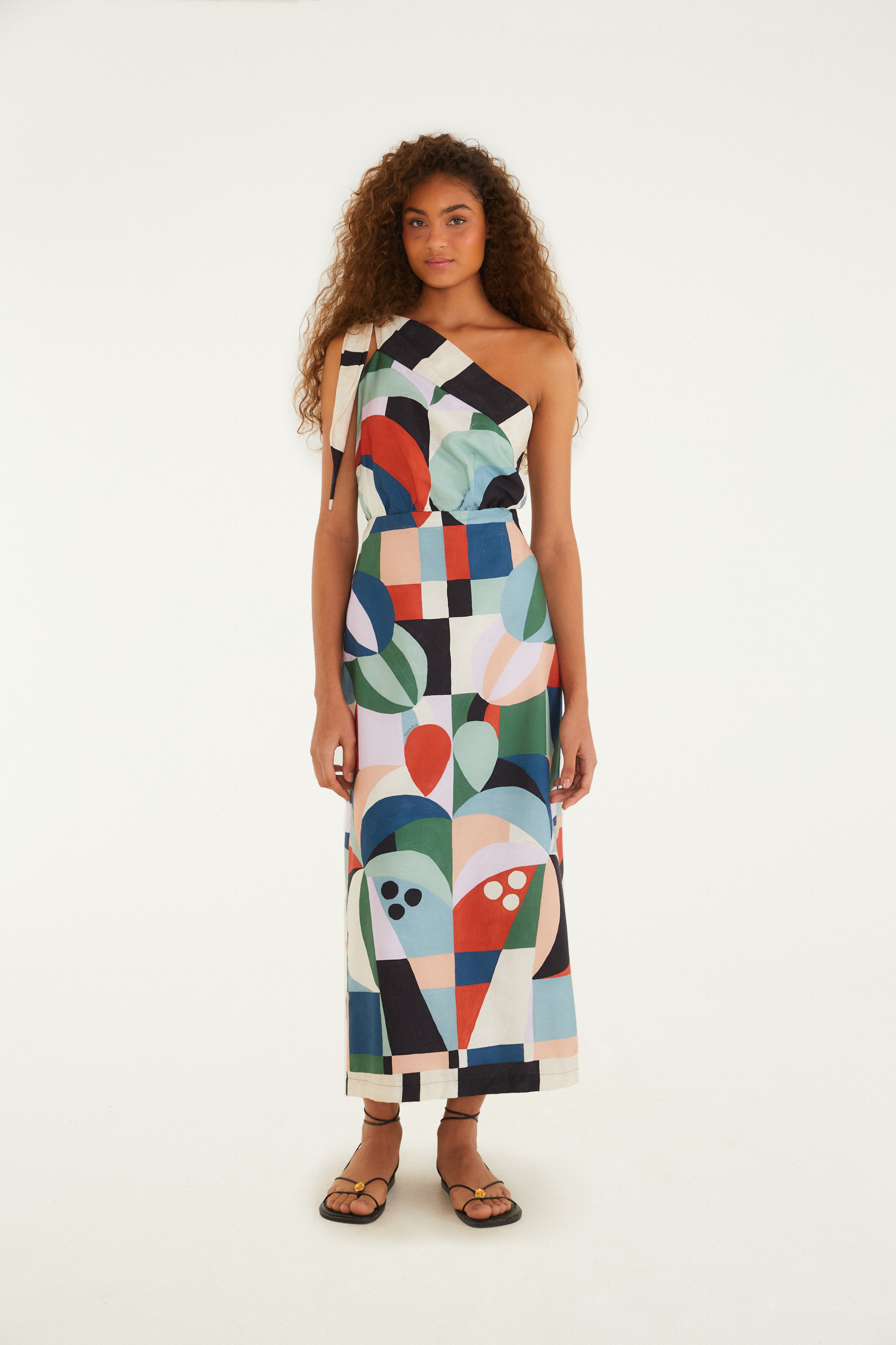 Vestido Estampado Recanto Dos Coqueiros