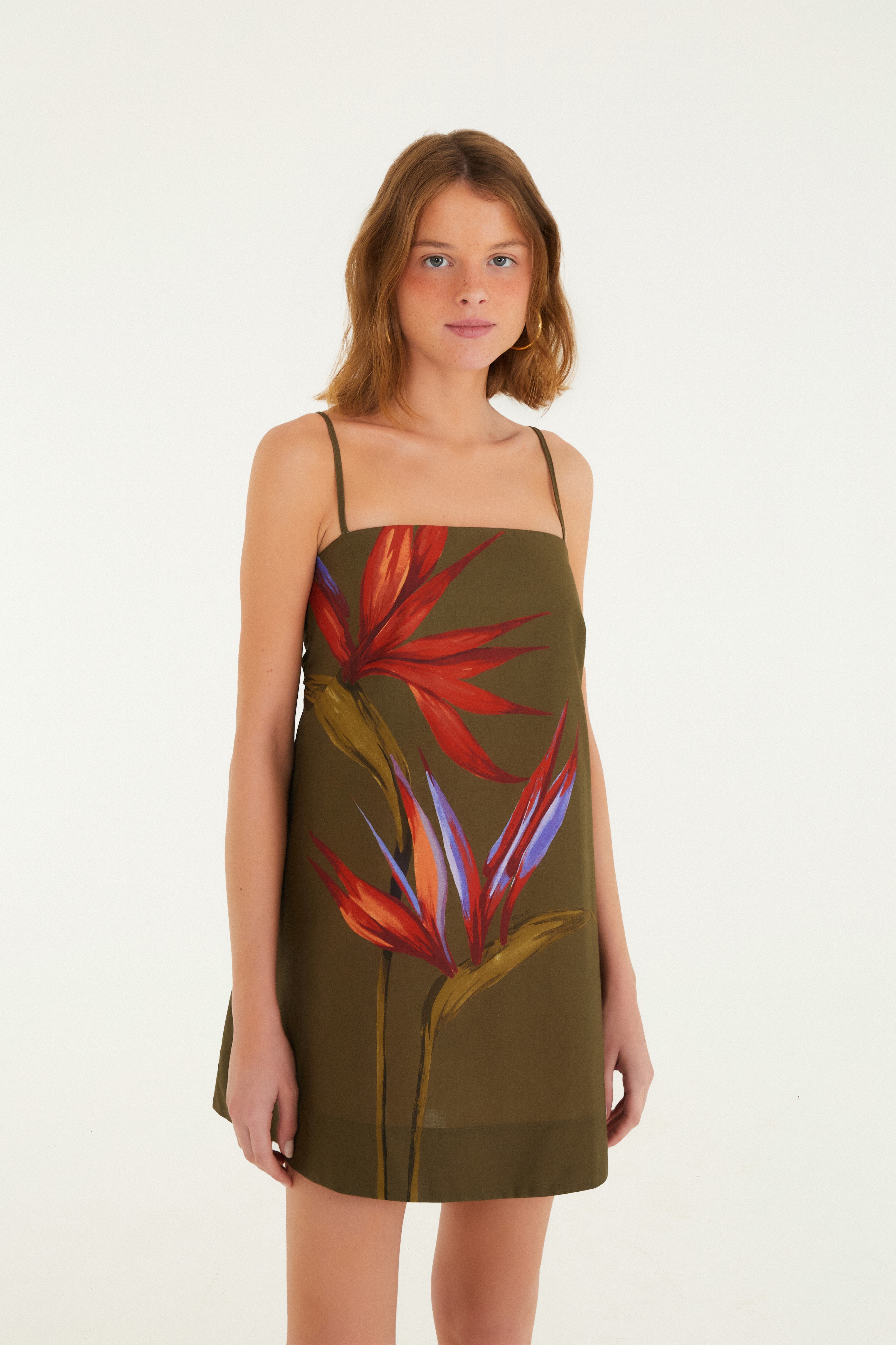Vestido Curto Estampado Maxi Estrelícia