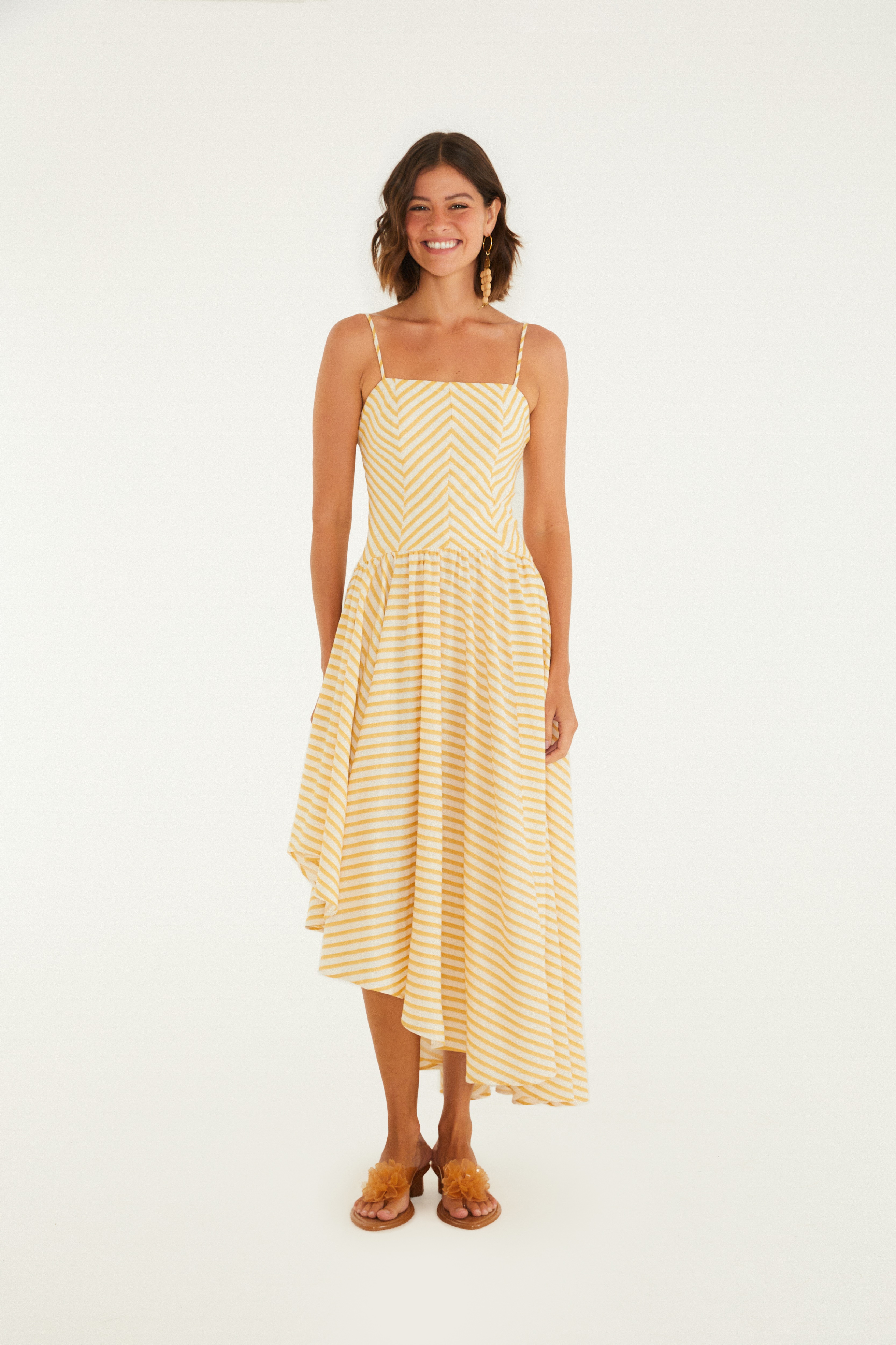 Vestido Alcinhas Listra Tropical