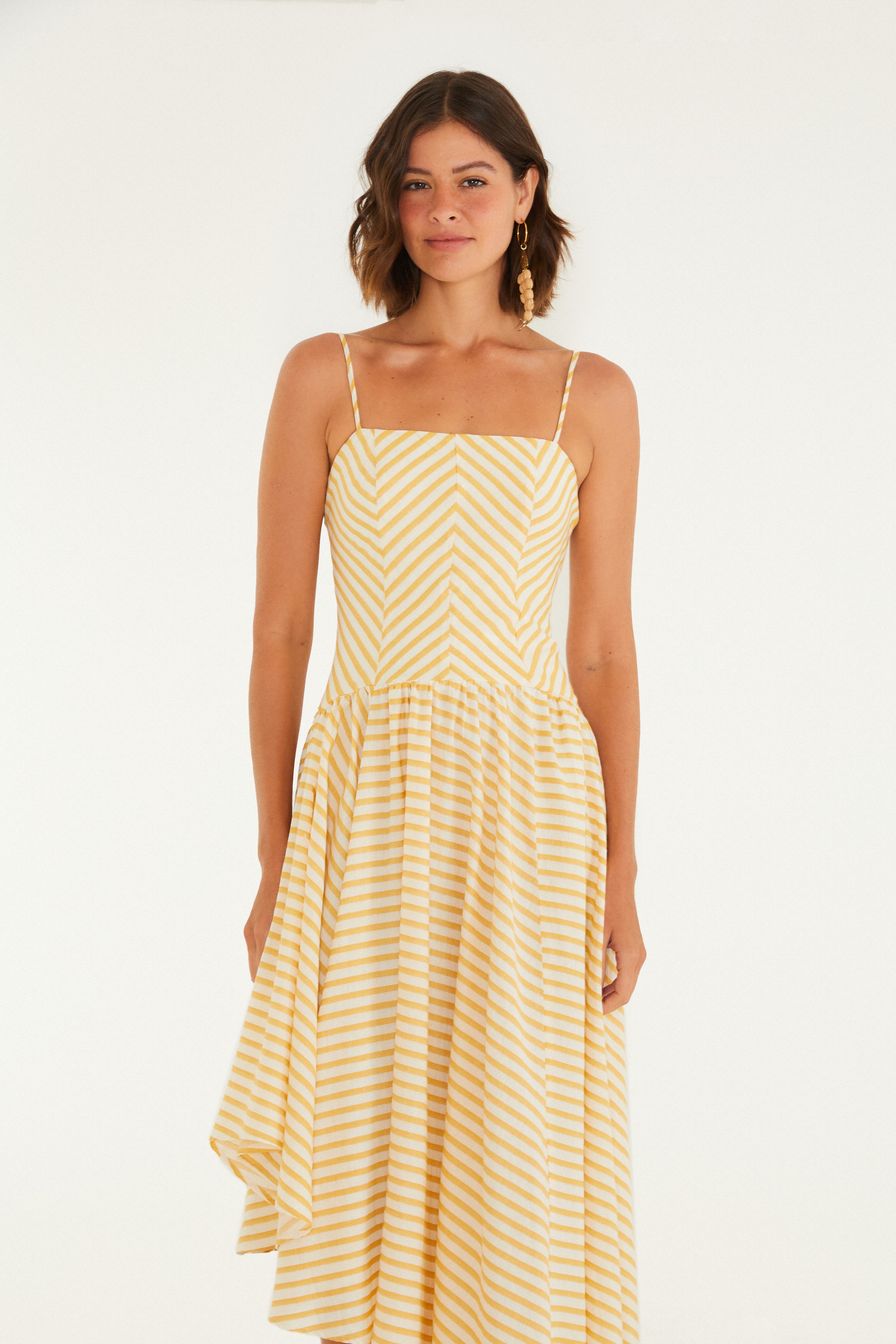 Vestido Alcinhas Listra Tropical