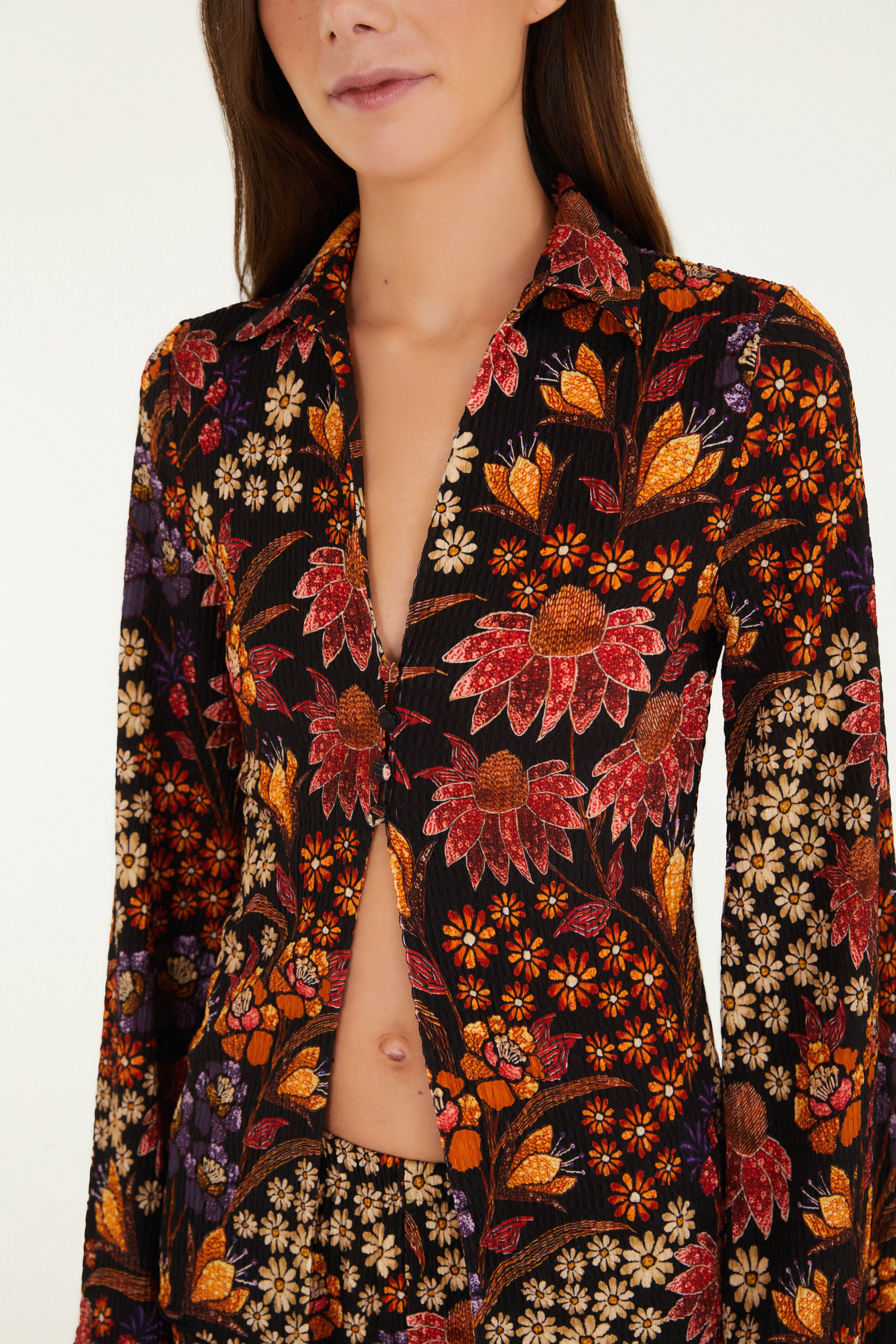Camisa Botões Estampada Lili
