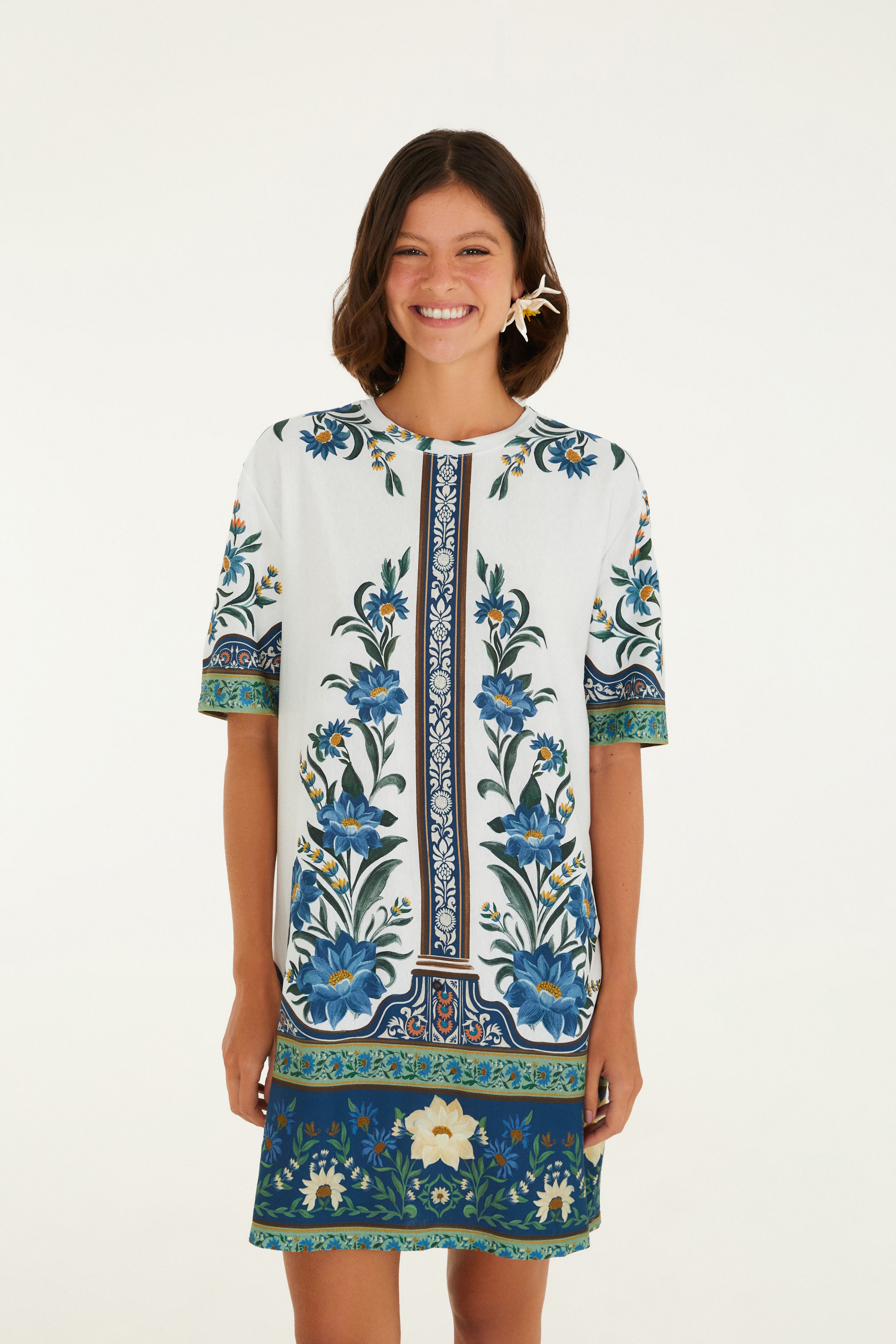 Vestido T-Shirt Básico Estampado Manoela