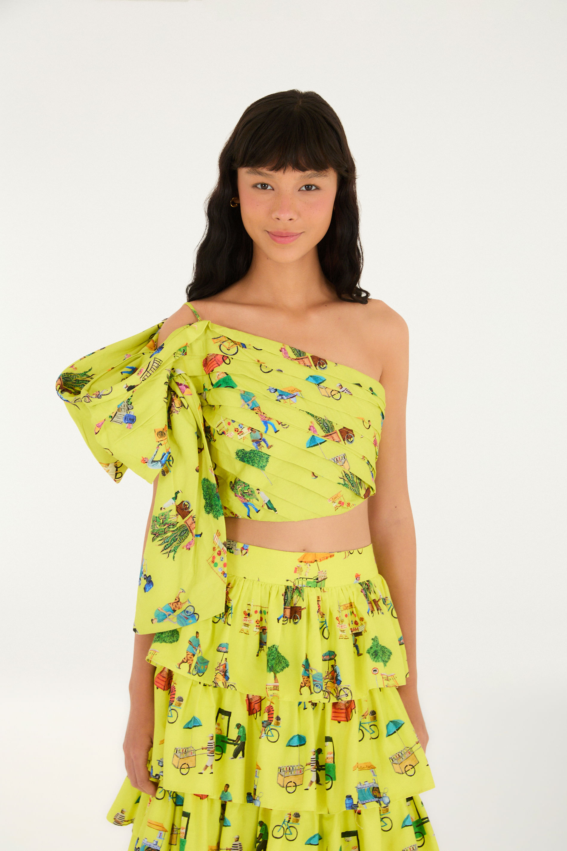 Blusa Laço Estampada Vidas Sobre Rodas