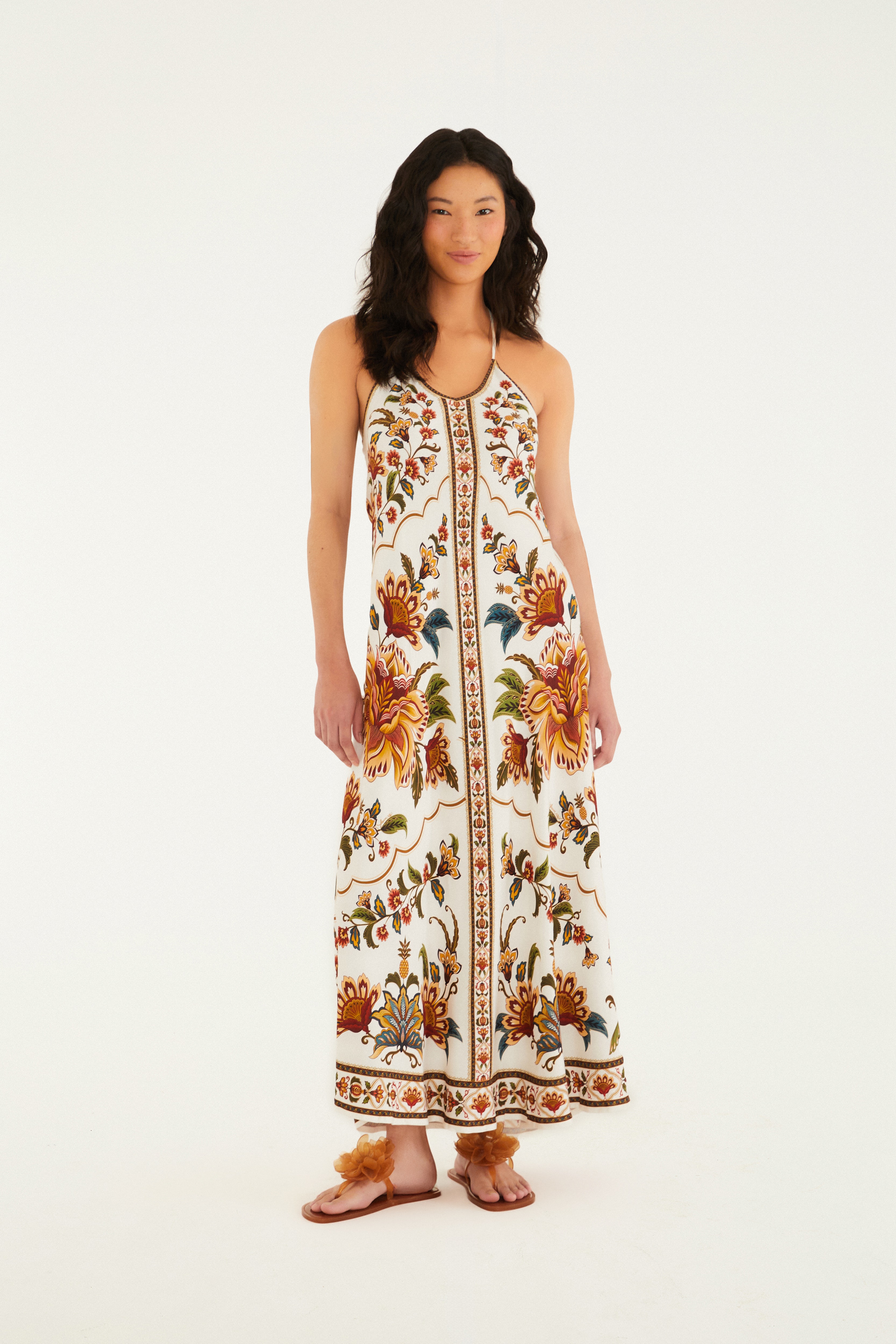 Vestido Estampado Jardim Majestoso