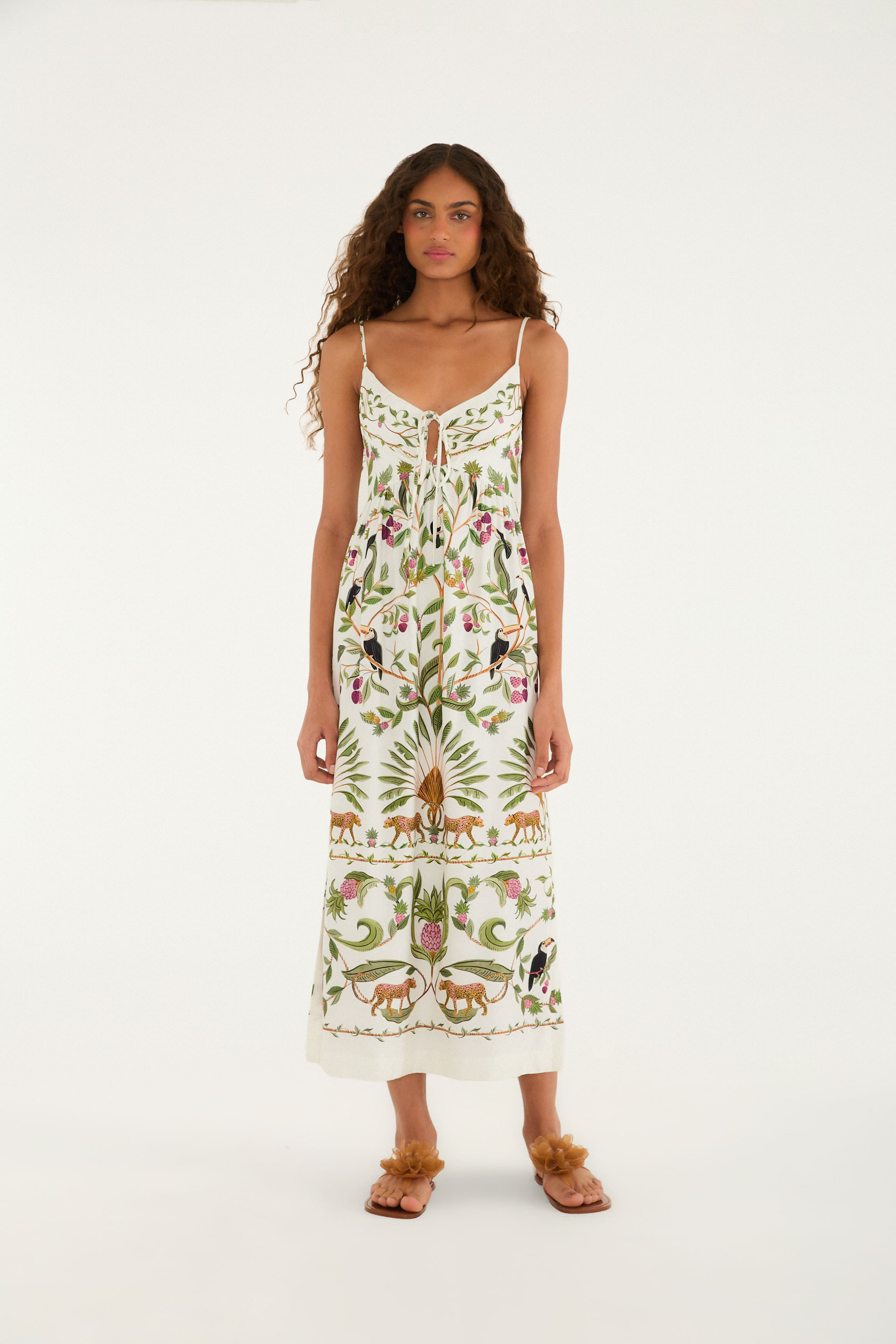 Vestido Cropped Estampado Floresta Doce