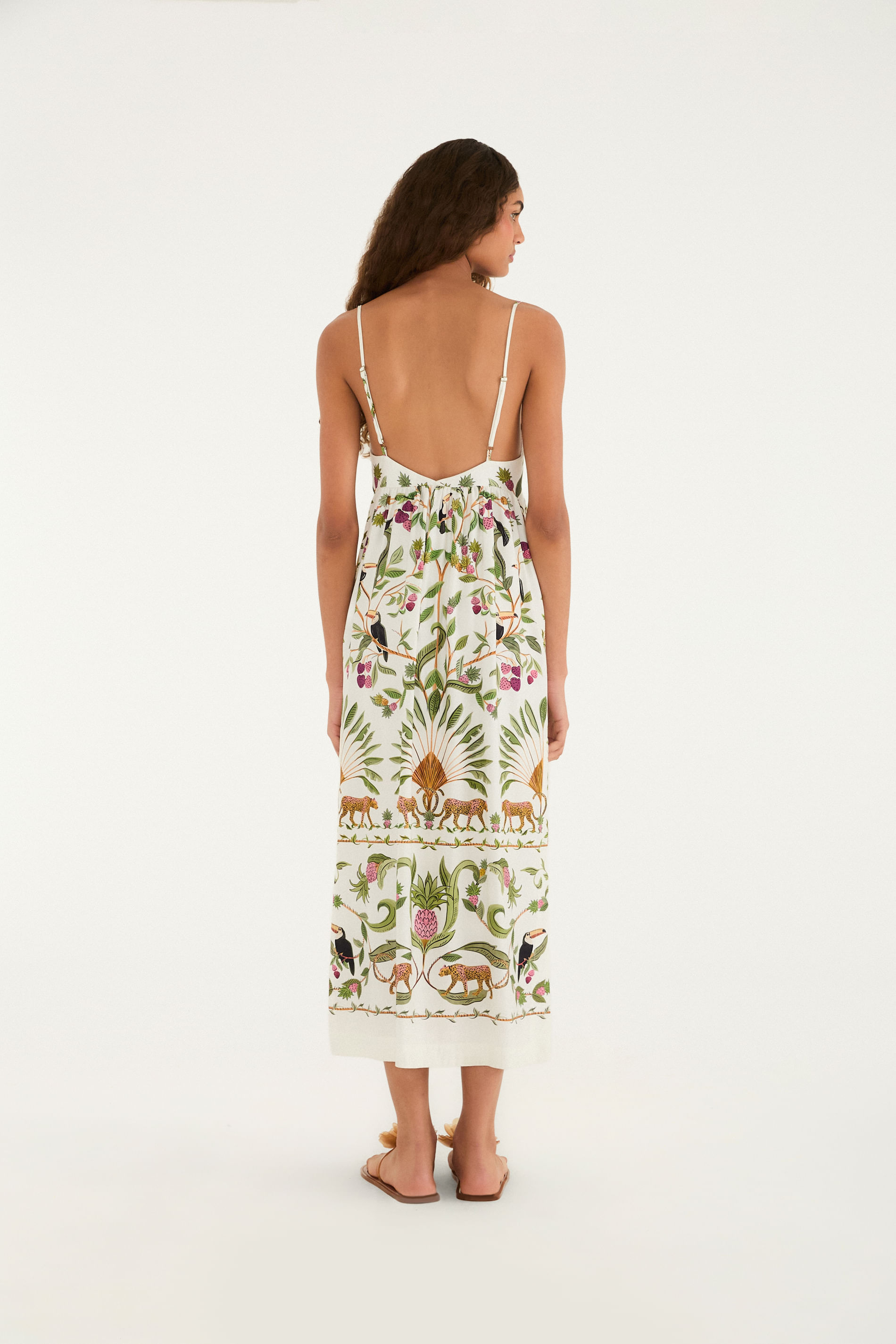 Vestido Cropped Estampado Floresta Doce