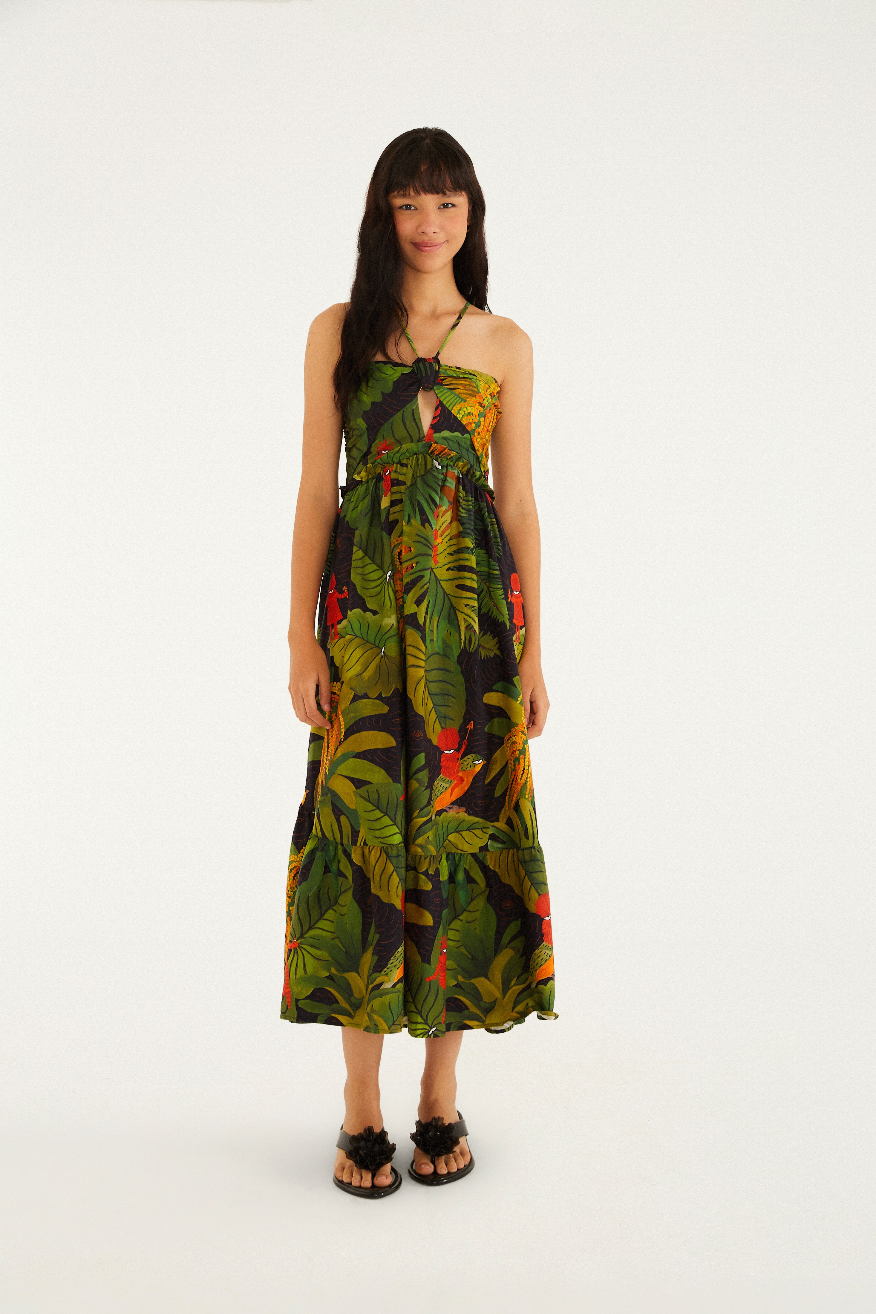 Vestido Midi Estampado Enkantados