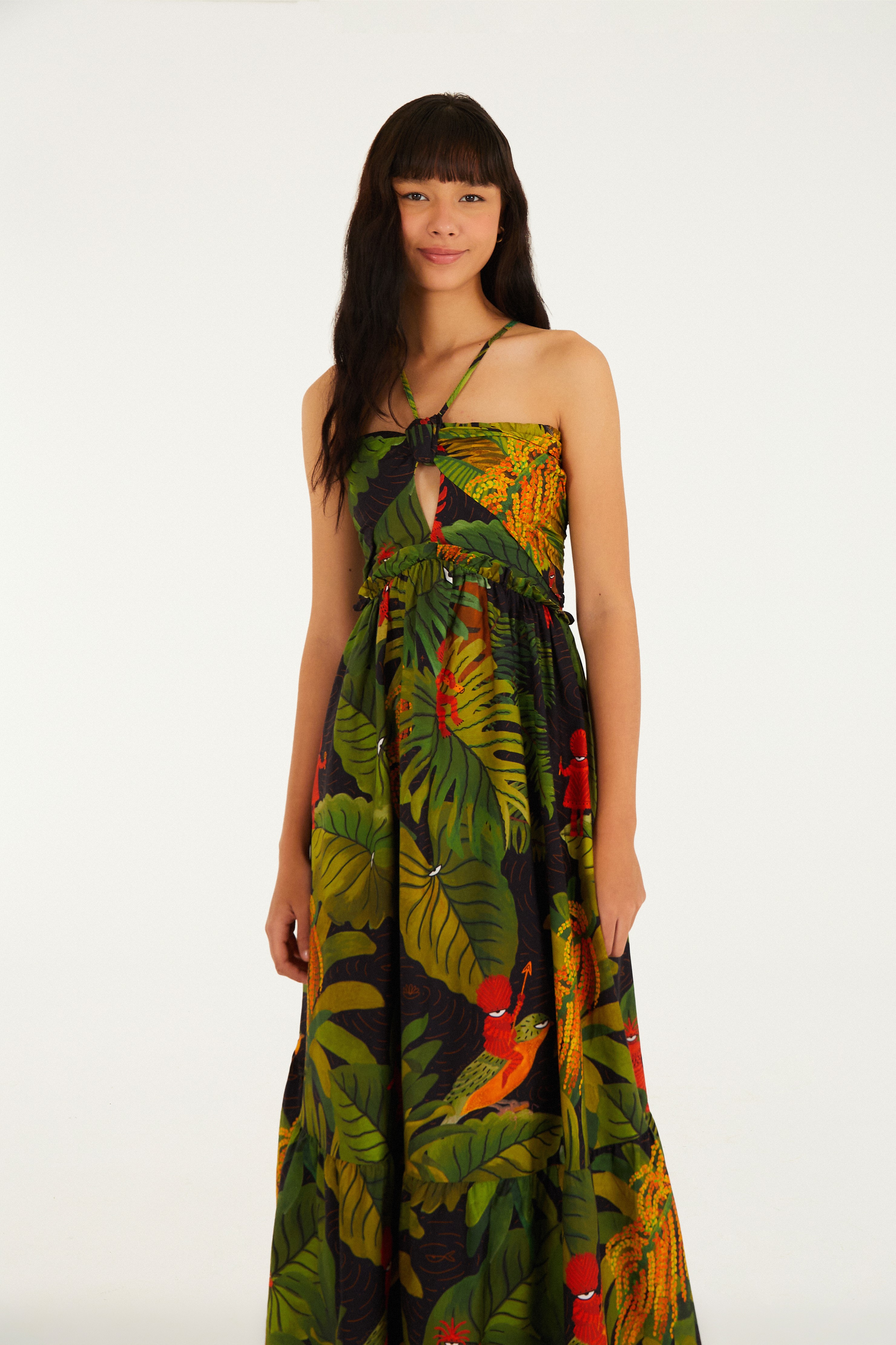 Vestido Midi Estampado Enkantados
