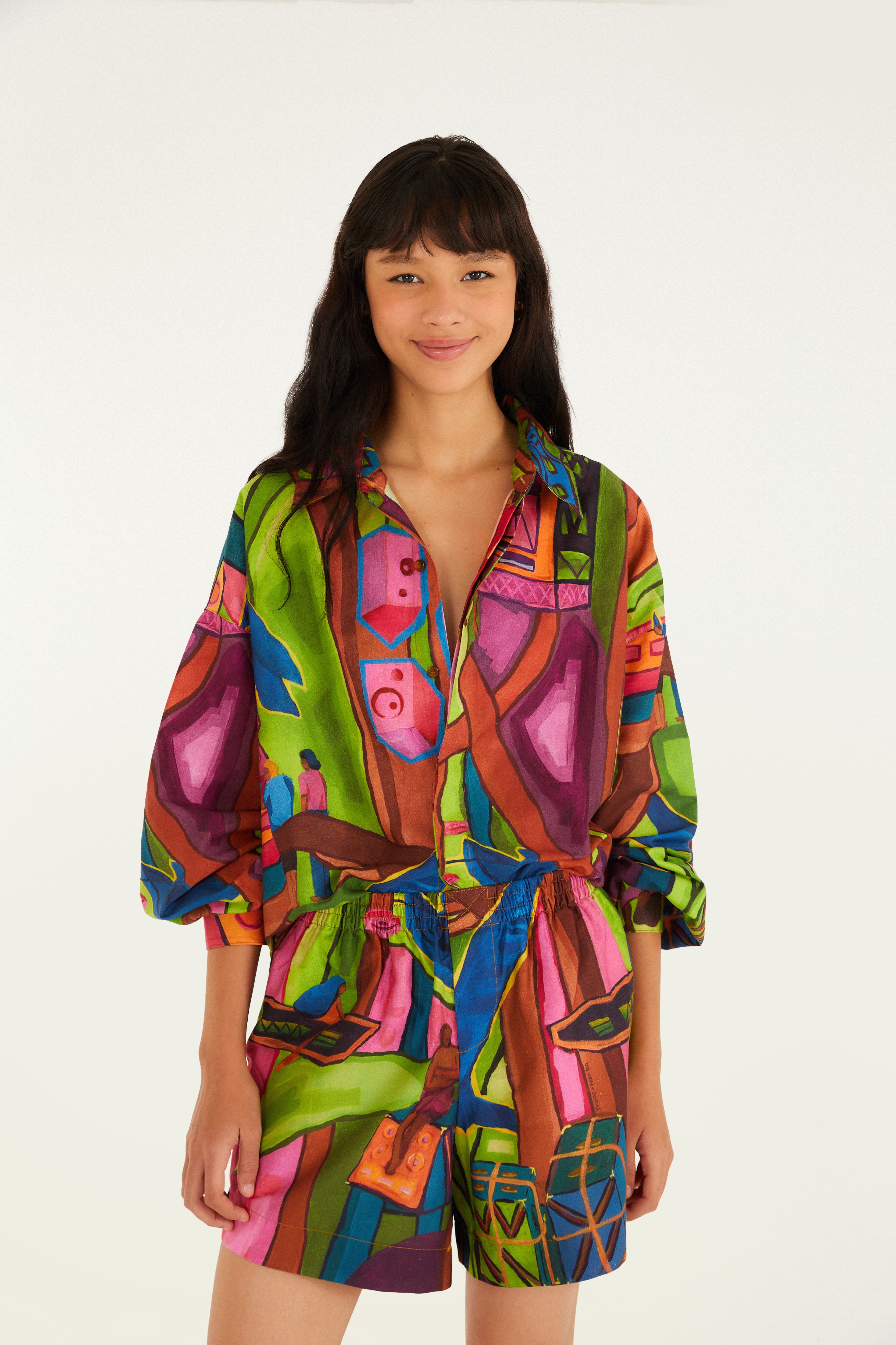Short Estampado Tropical Sound System