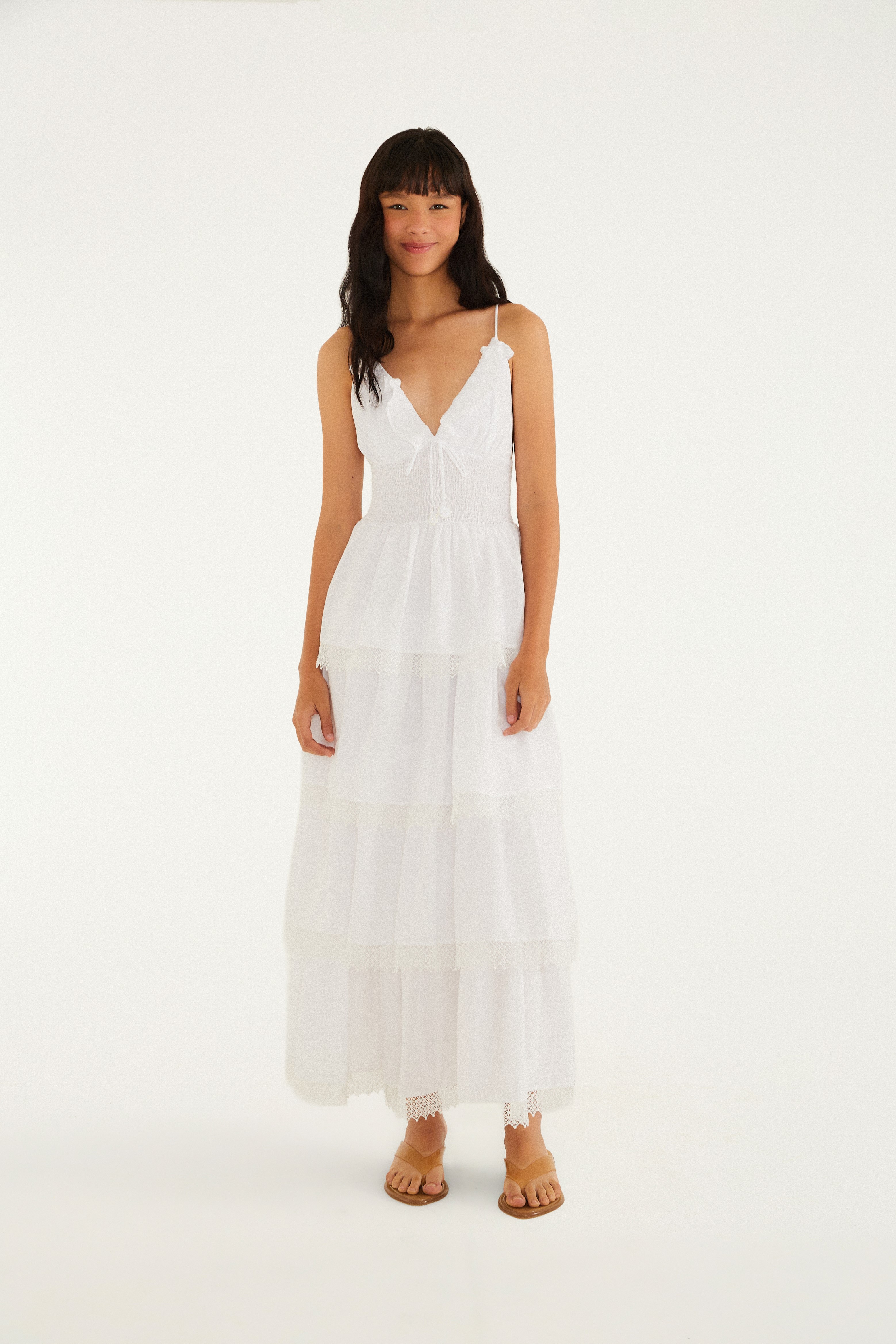 Vestido Artesanal Romântico Babados