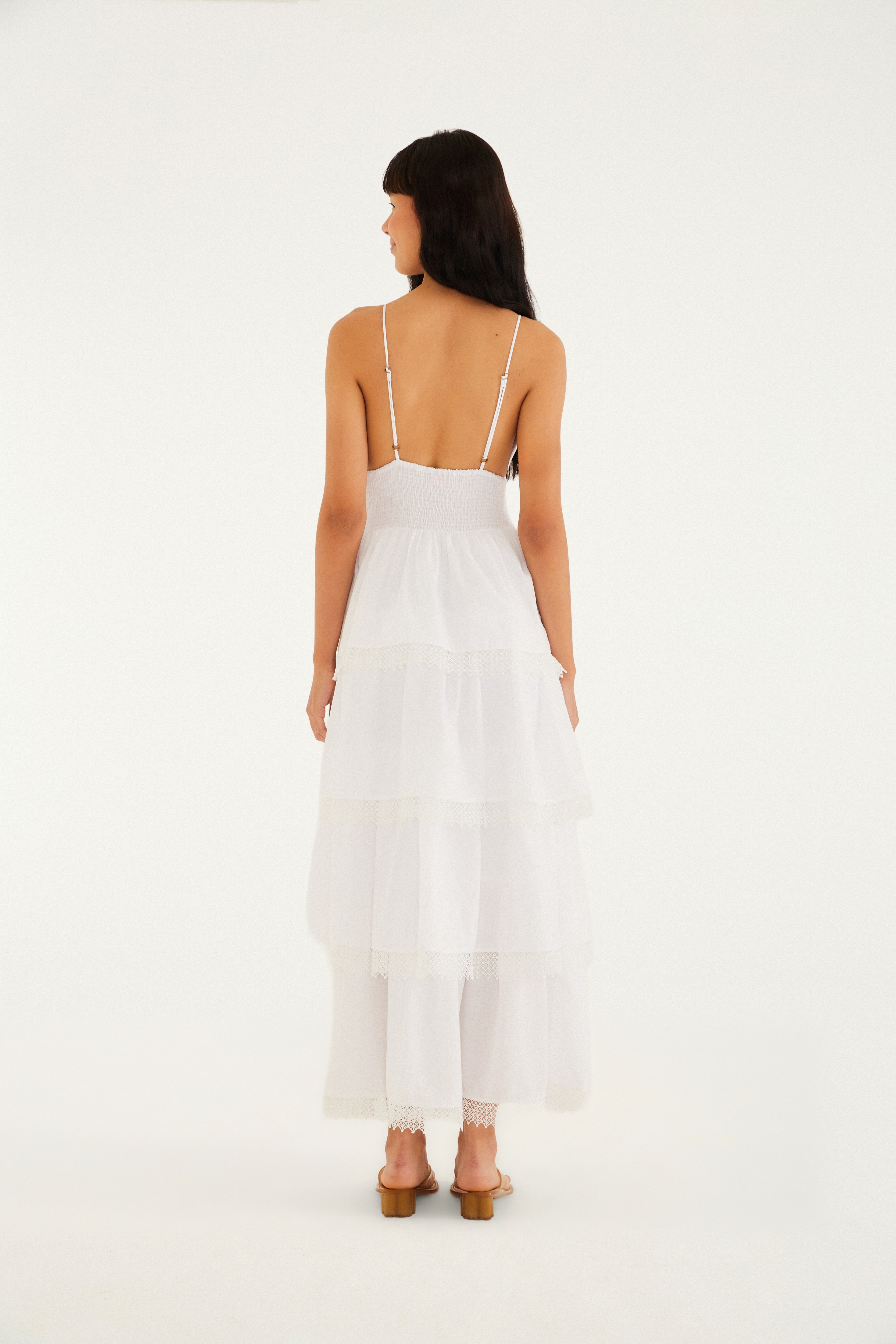 Vestido Artesanal Romântico Babados