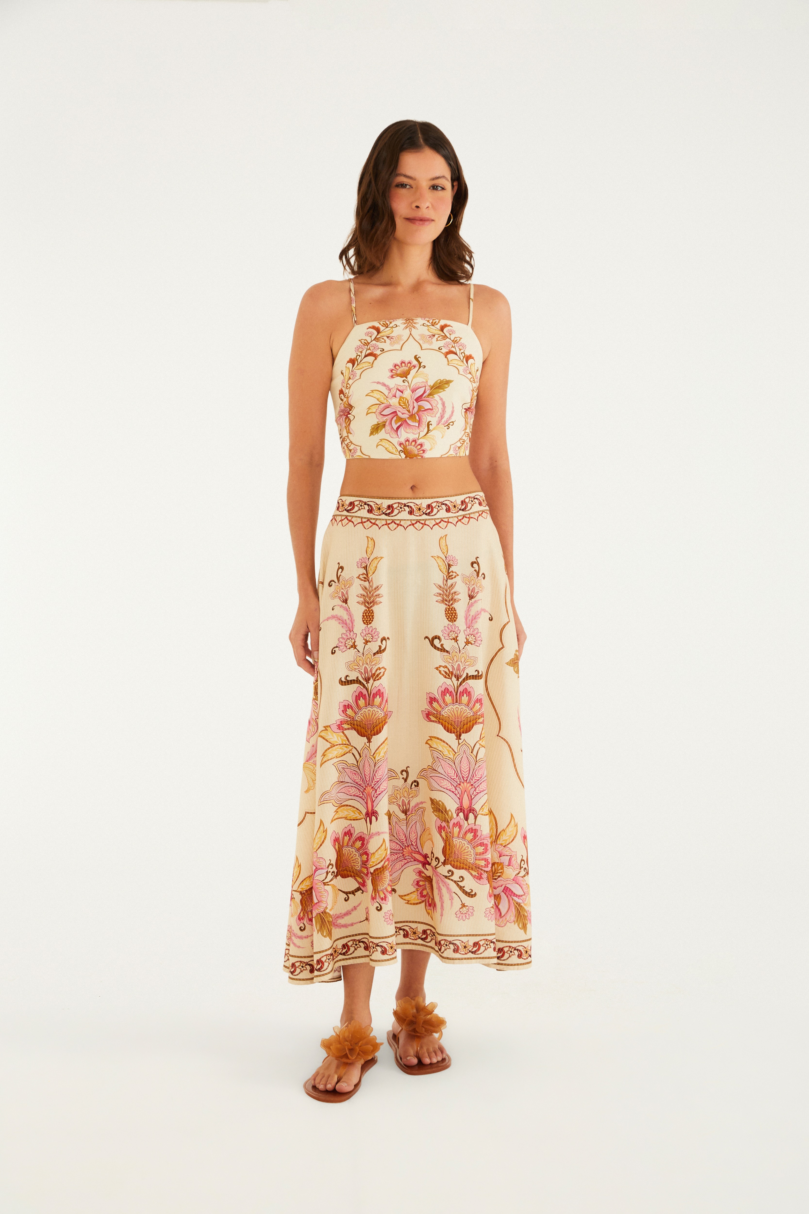 Top Estampado Jardim Majestoso