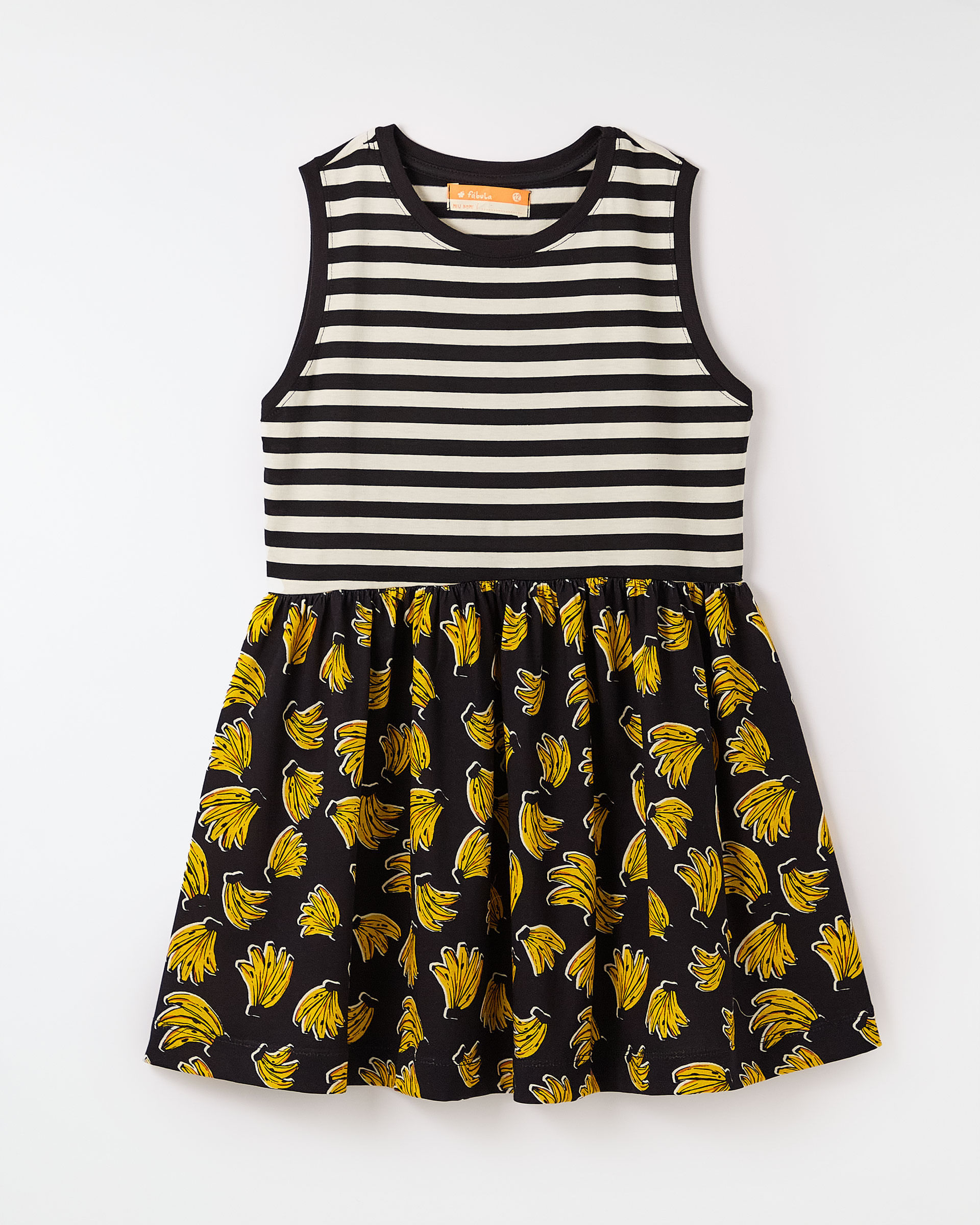 Vestido Listras Saia Confete De Banana